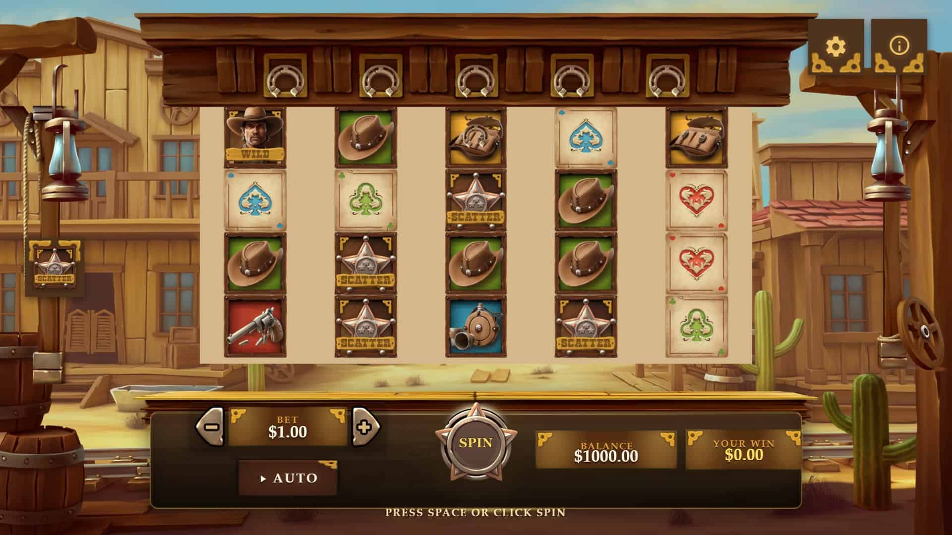 Cowboy Land slot gameplay reels
