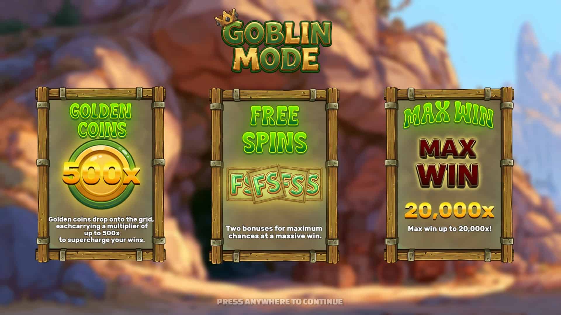 Goblin Mode slot intro screen