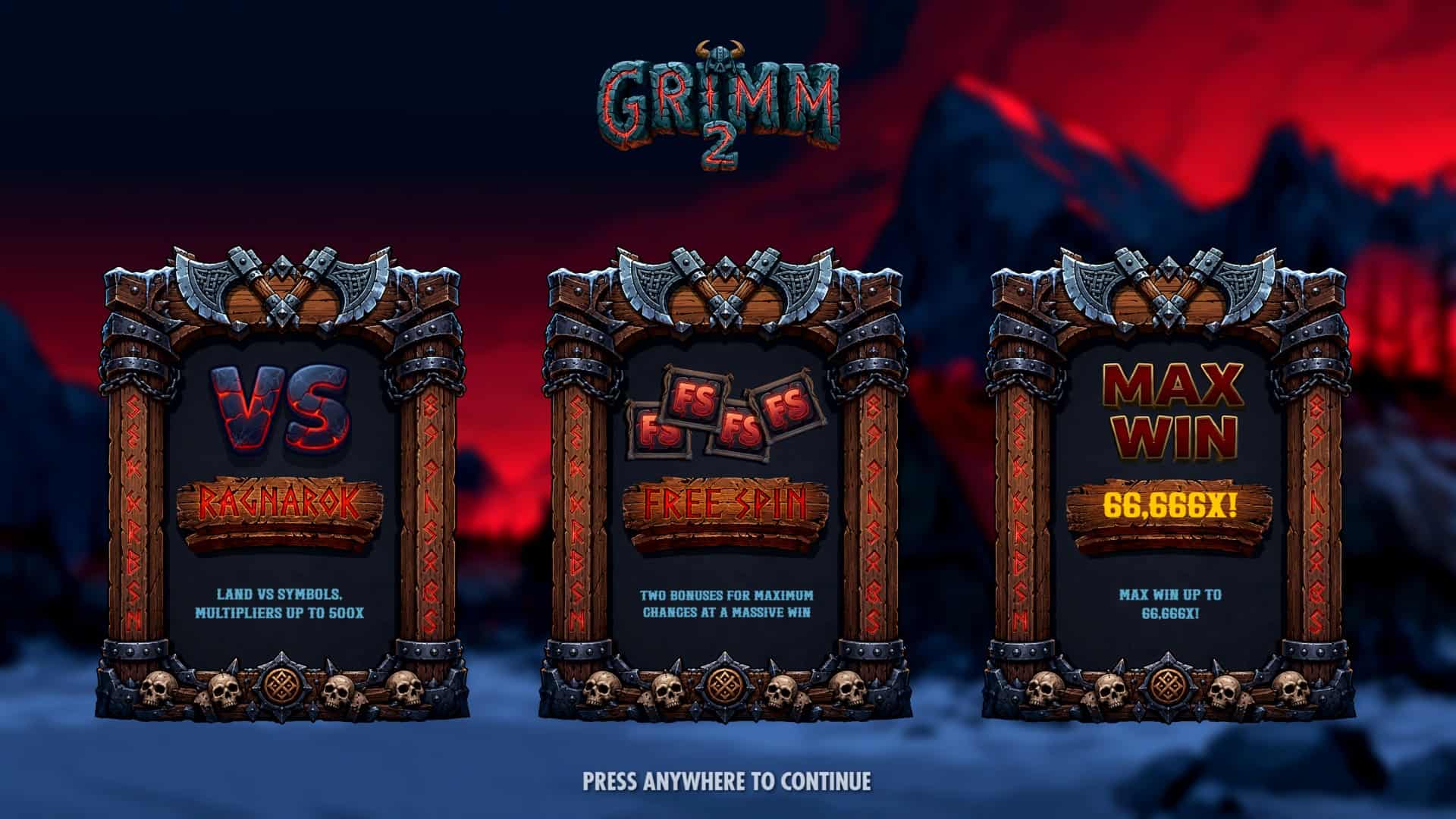 Grimm 2 slot intro screen