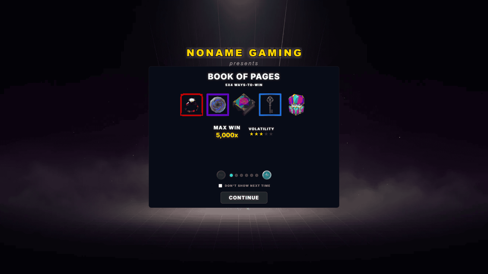 Book of Pages slot intro screen