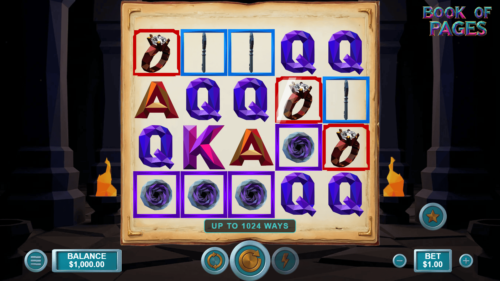 Book of Pages slot gameplay reels