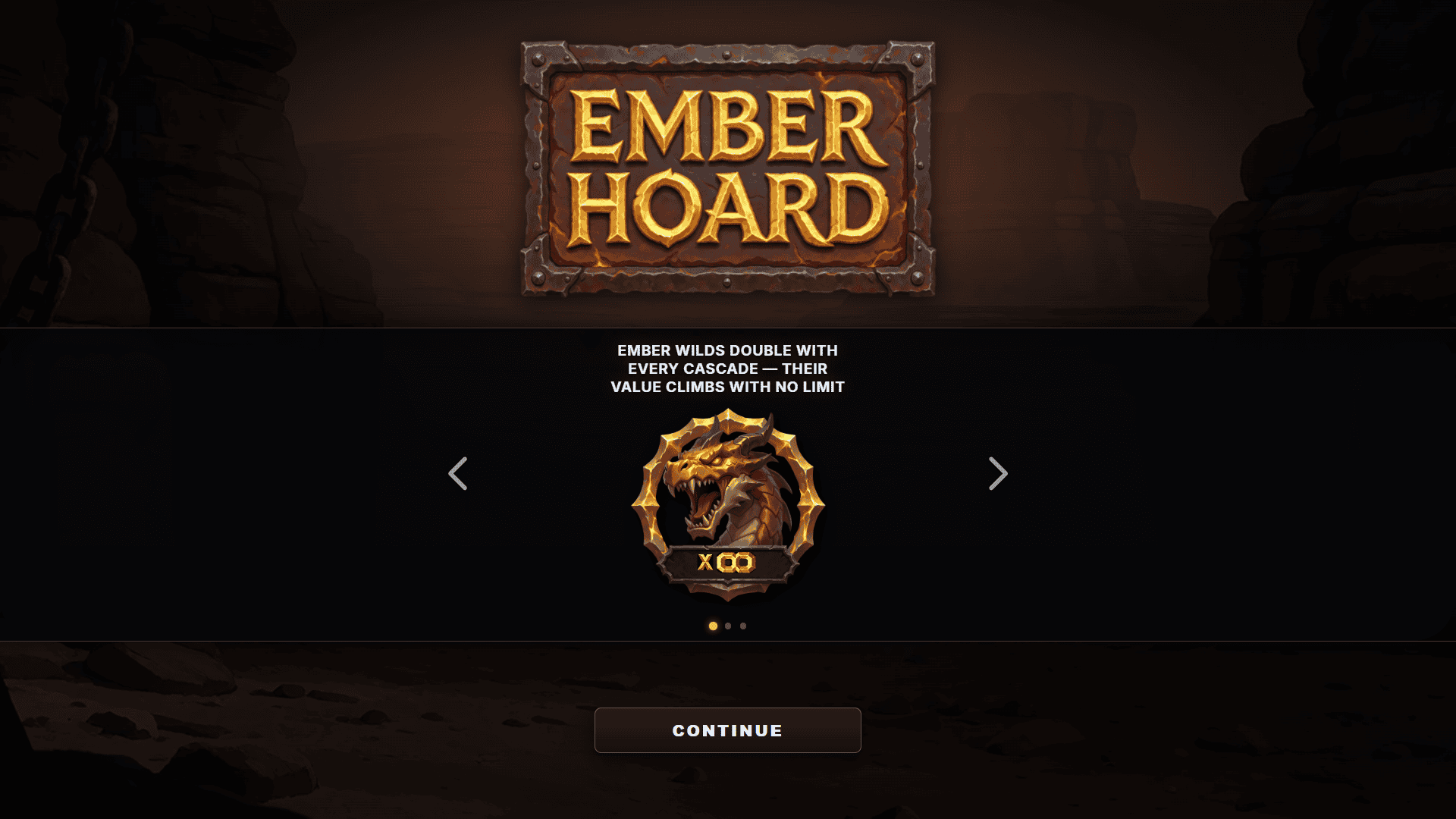 Ember Hoard slot intro screen