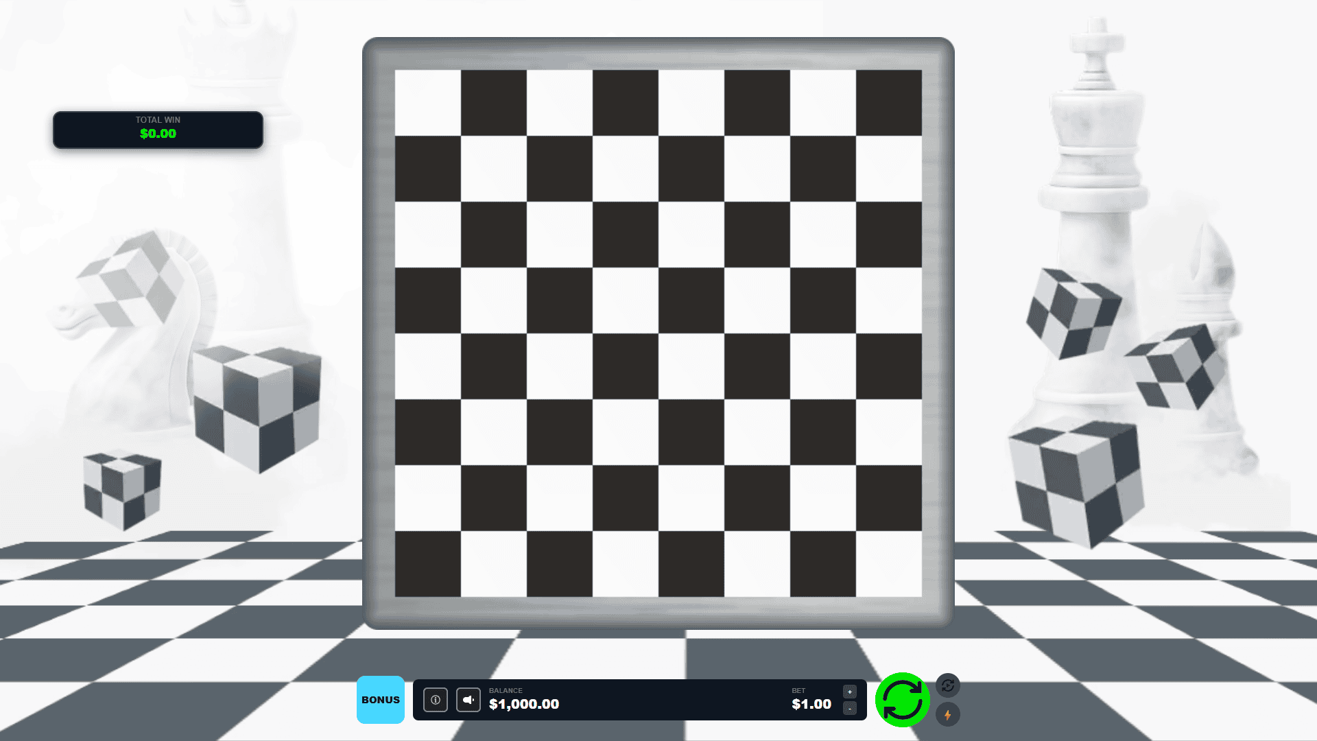 Chess slot gameplay reels