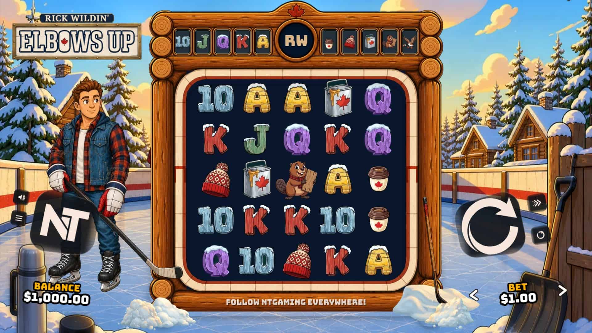 Elbows Up slot gameplay reels