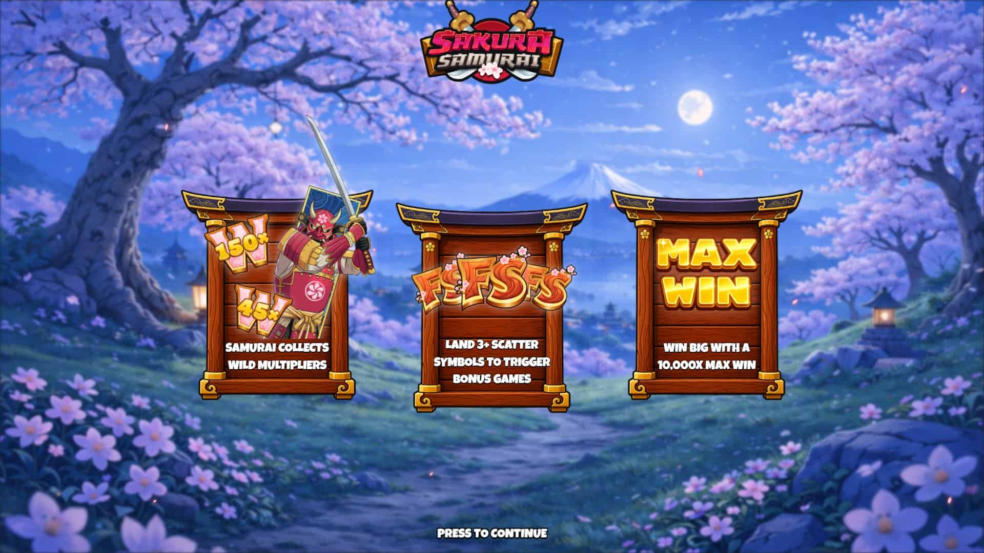 Sakura Samurai slot intro screen