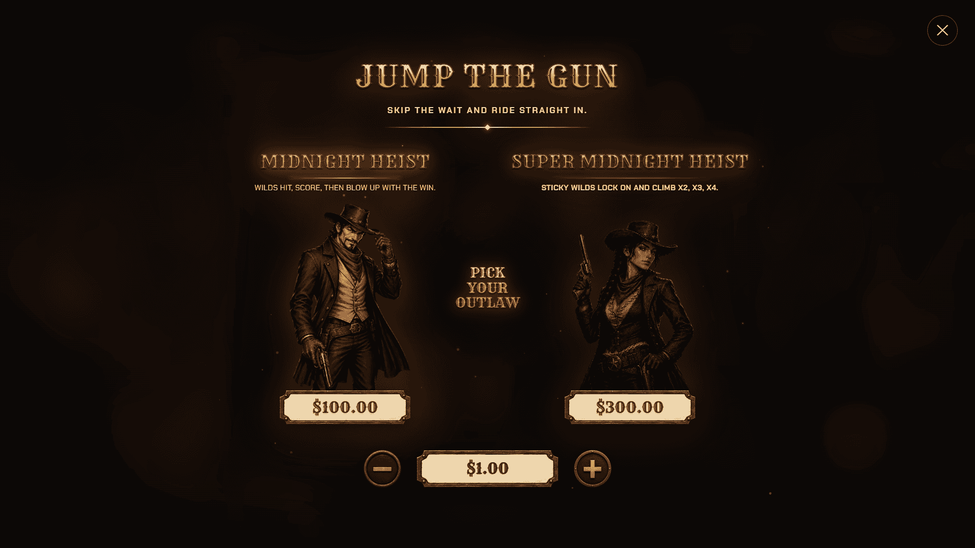 Midnight outlaws bonus buy menu