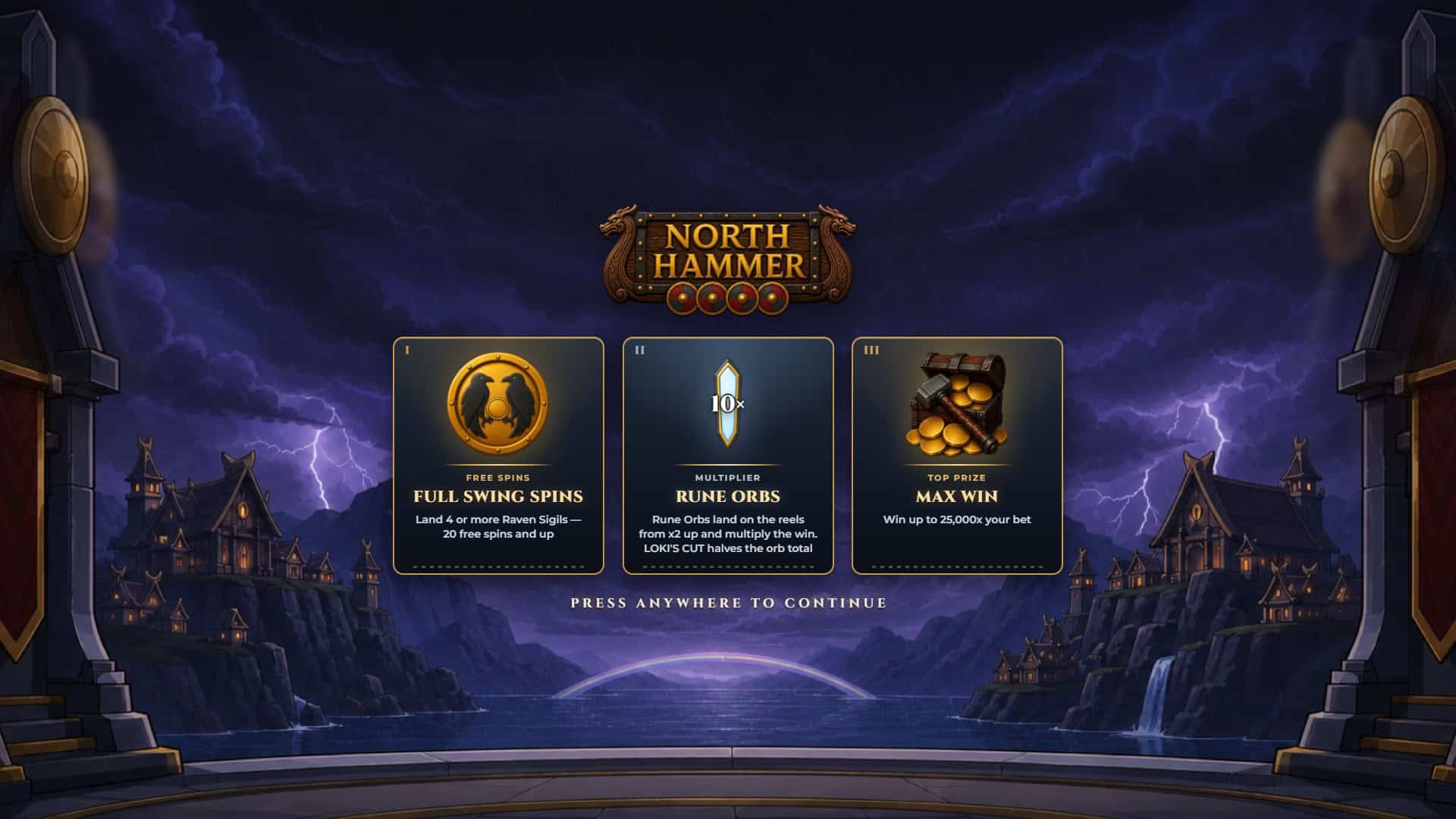 North Hammer slot intro screen