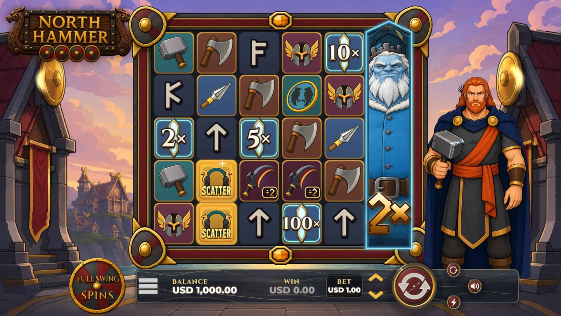 North Hammer slot gameplay reels