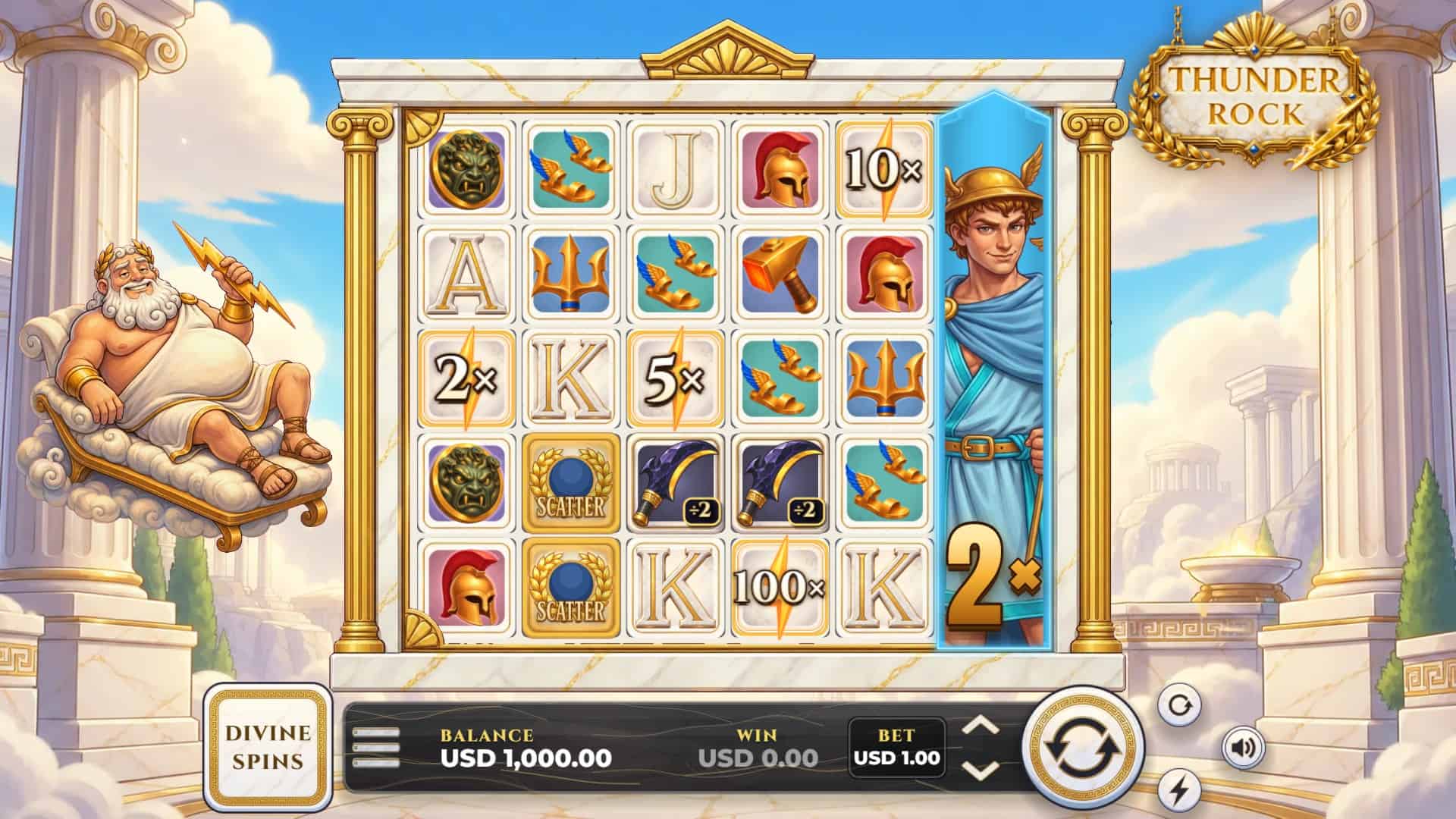 Thunder Rock slot gameplay reels