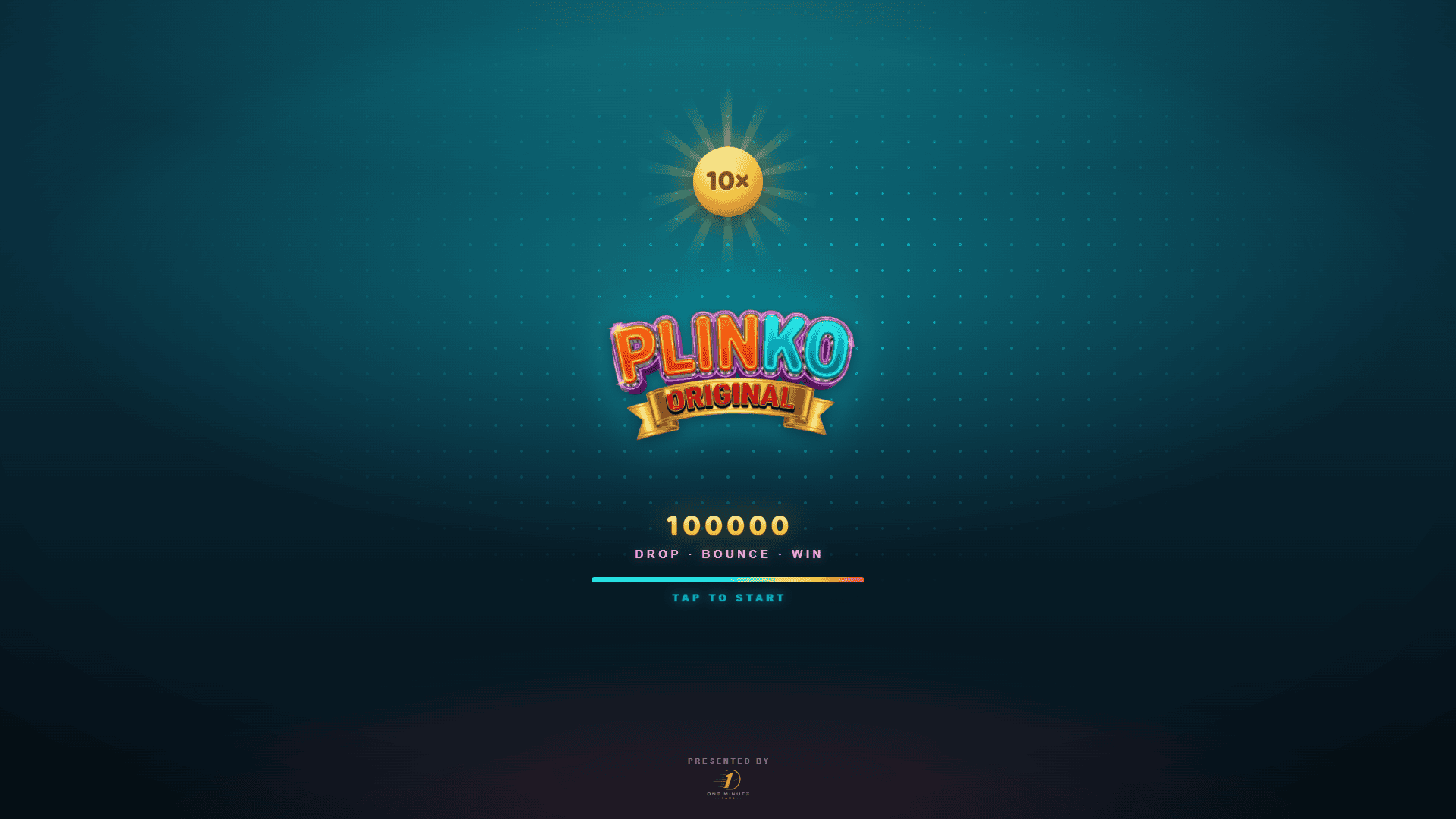 Plinko Original 100000 slot intro screen