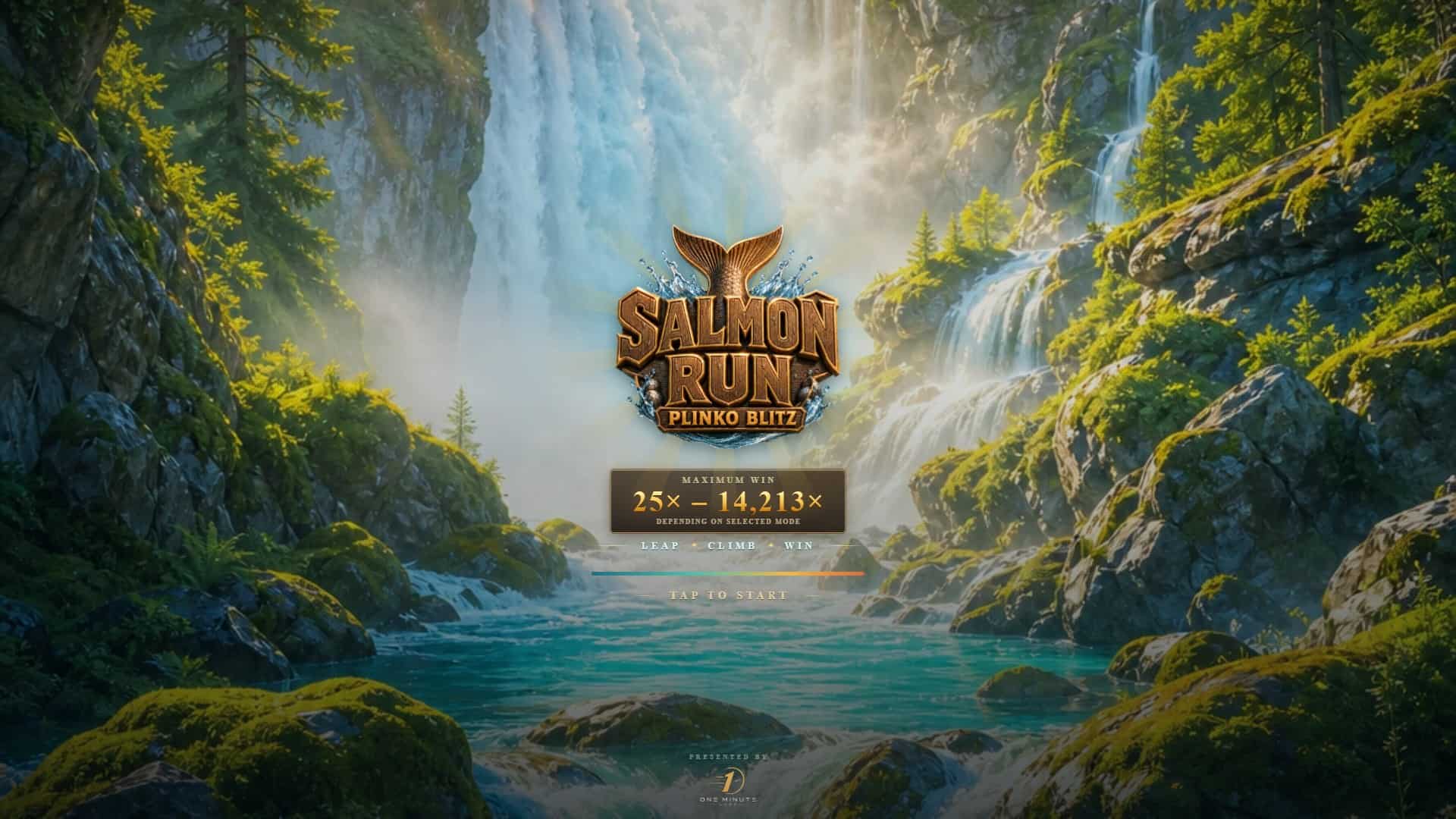 Salmon Run Plinko Original 100000 slot intro screen