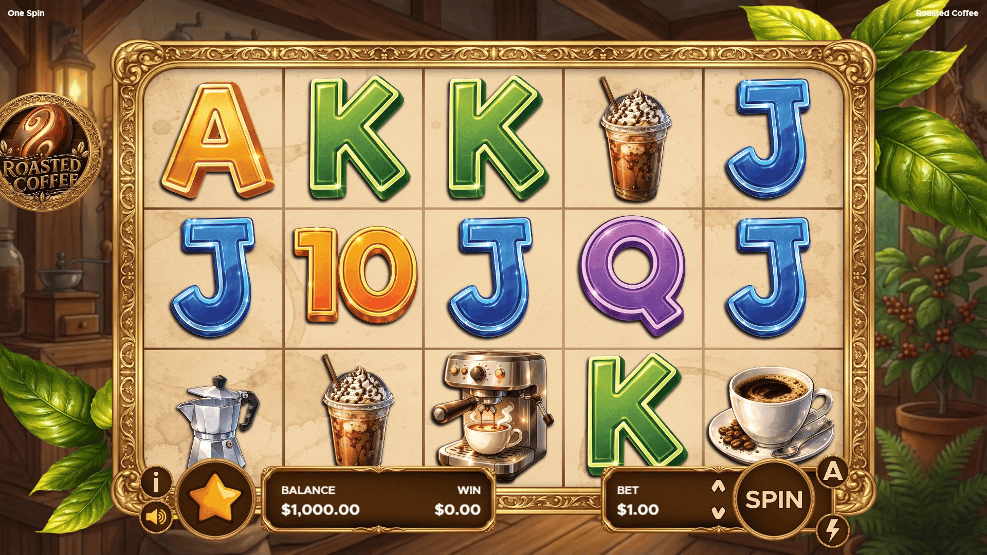 Roasted Coffee slot gameplay reels