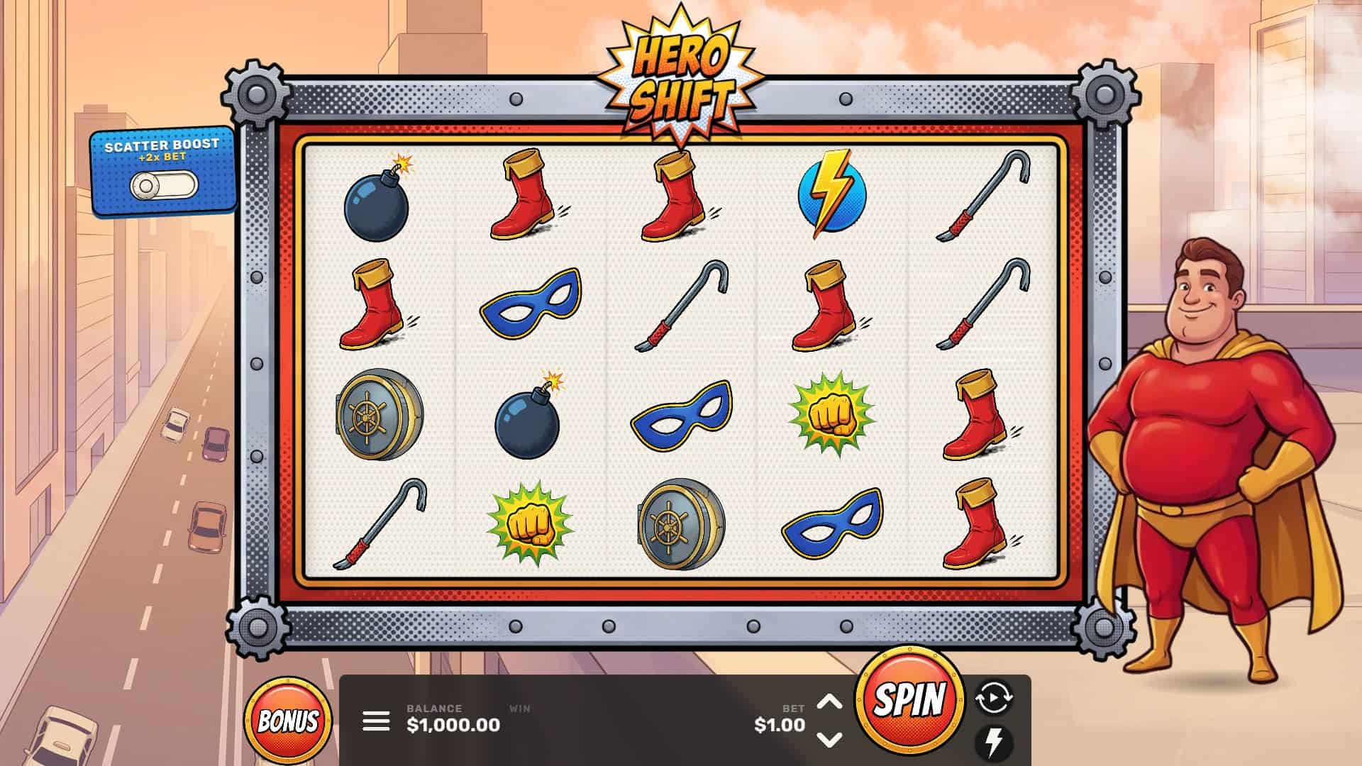 Hero Shift slot gameplay reels