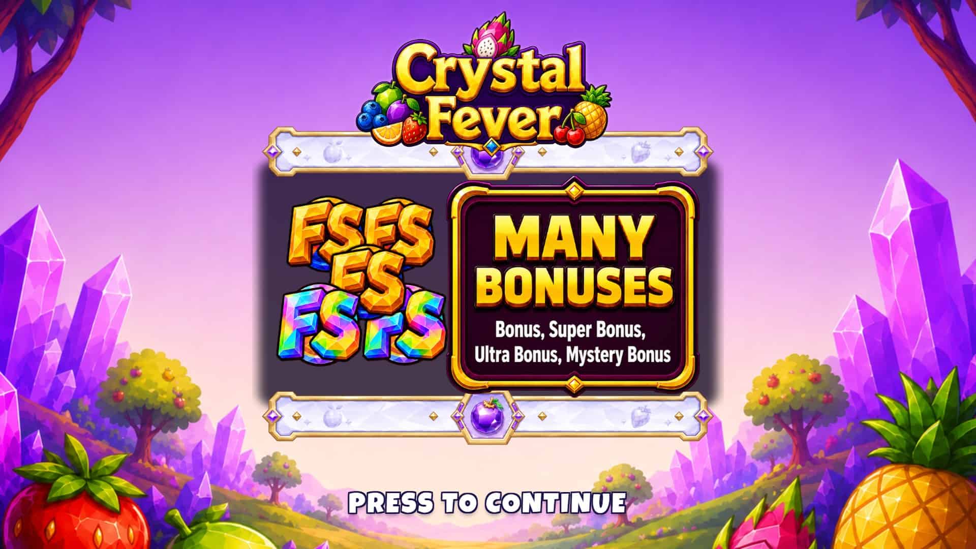 Crystal Fever slot intro screen