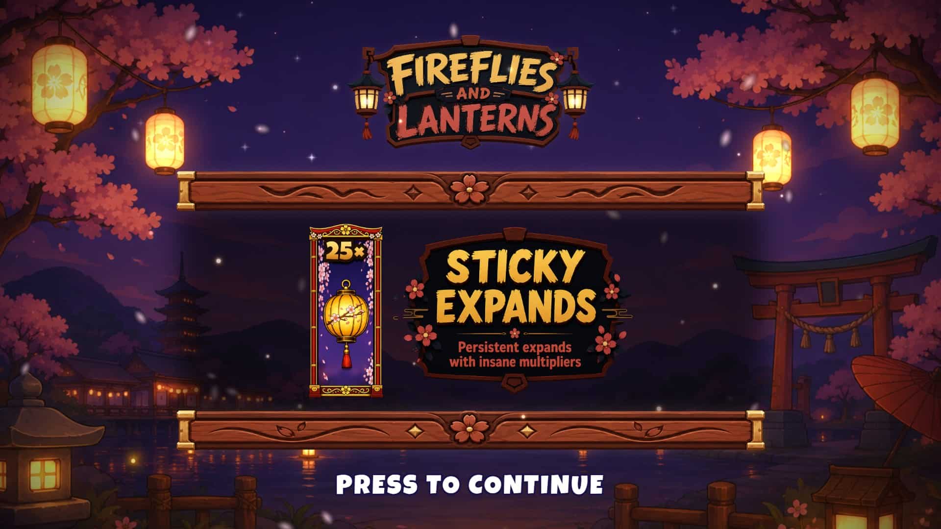 Fireflies and Lanterns slot intro screen
