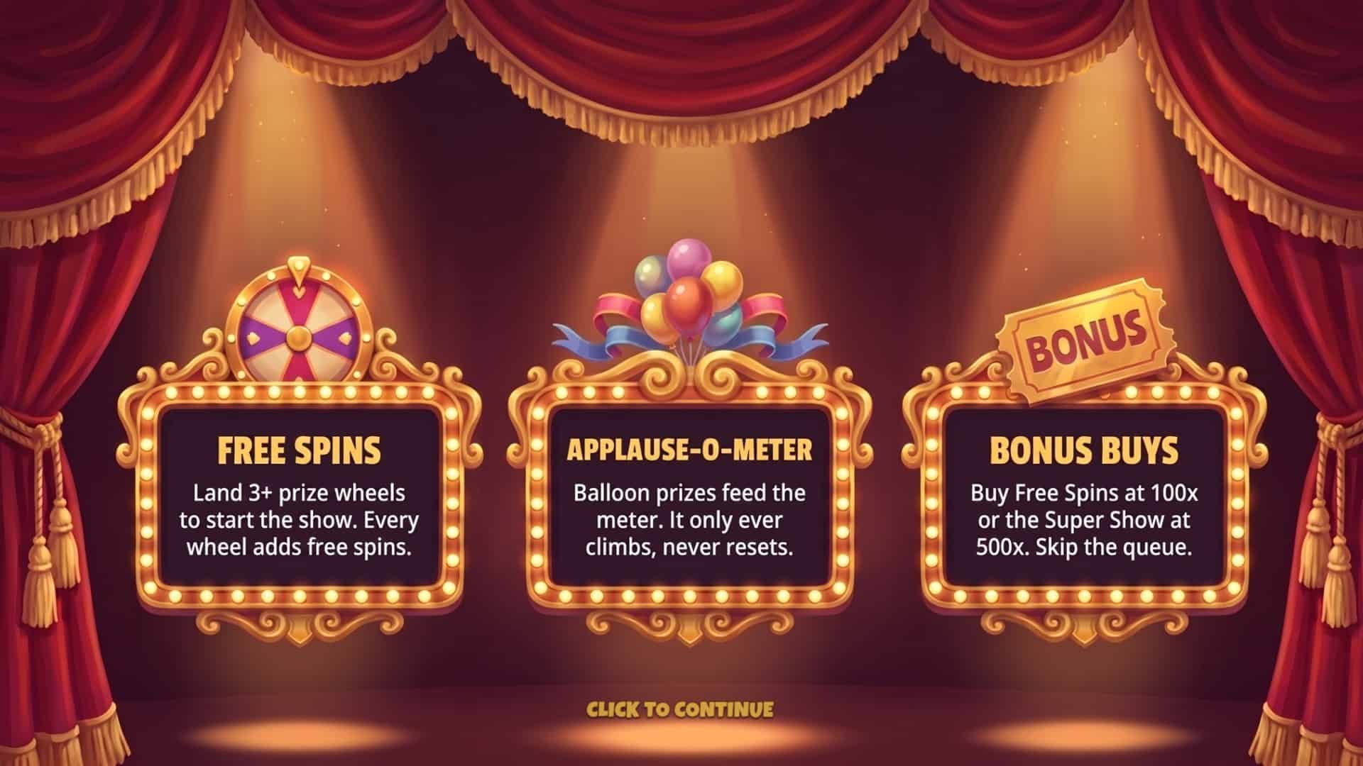 Cursed Carnival slot intro screen