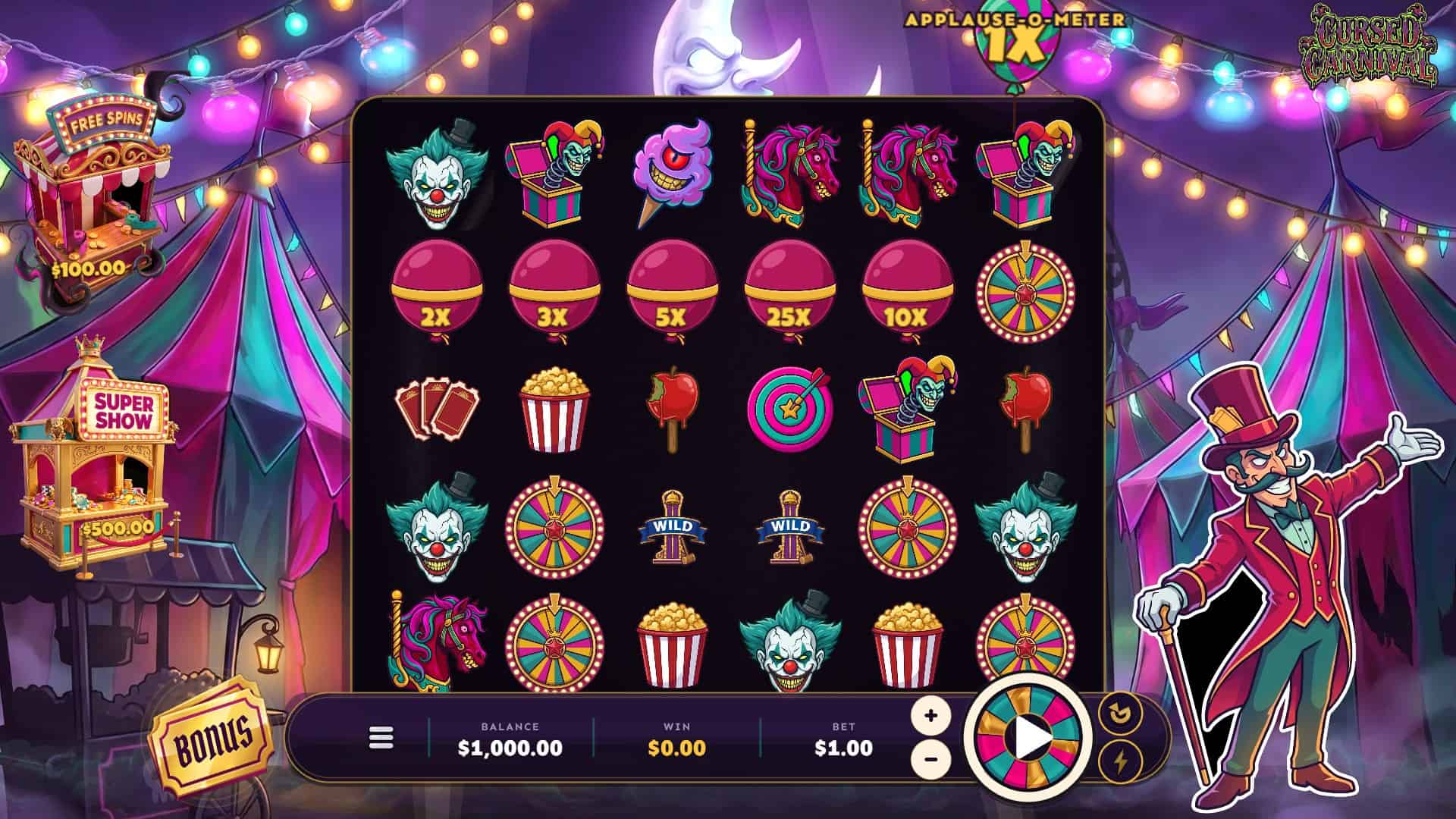 Cursed Carnival slot gameplay reels