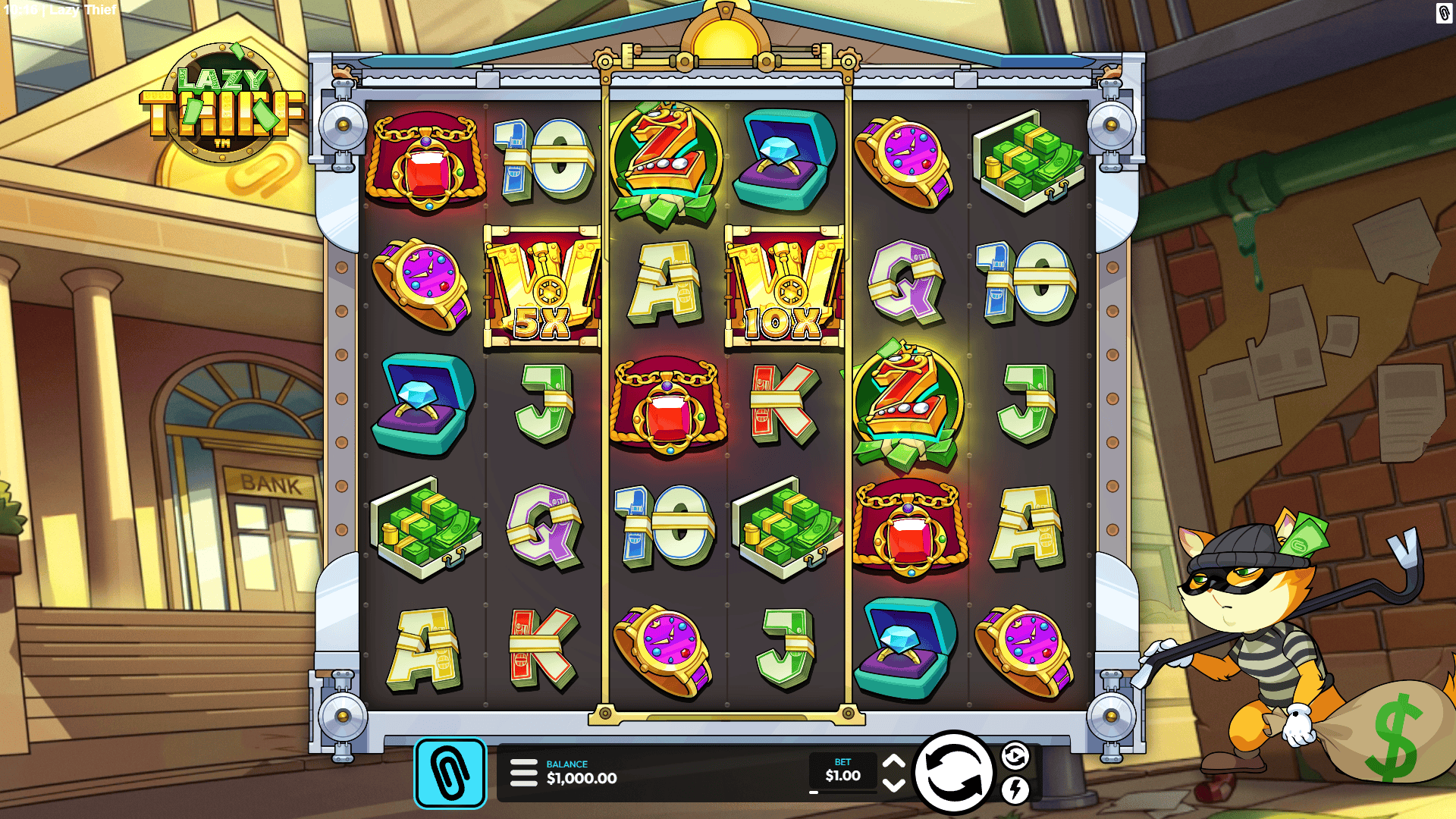 Lazy Thief slot gameplay reels