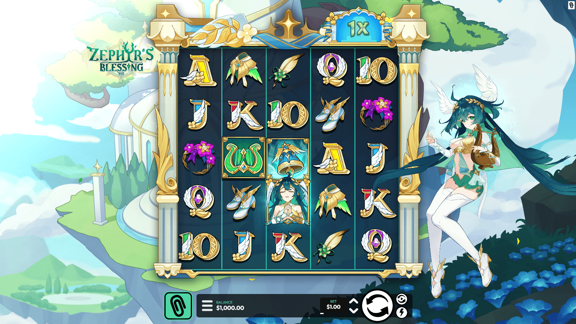 Zephyrs Blessing slot gameplay reels
