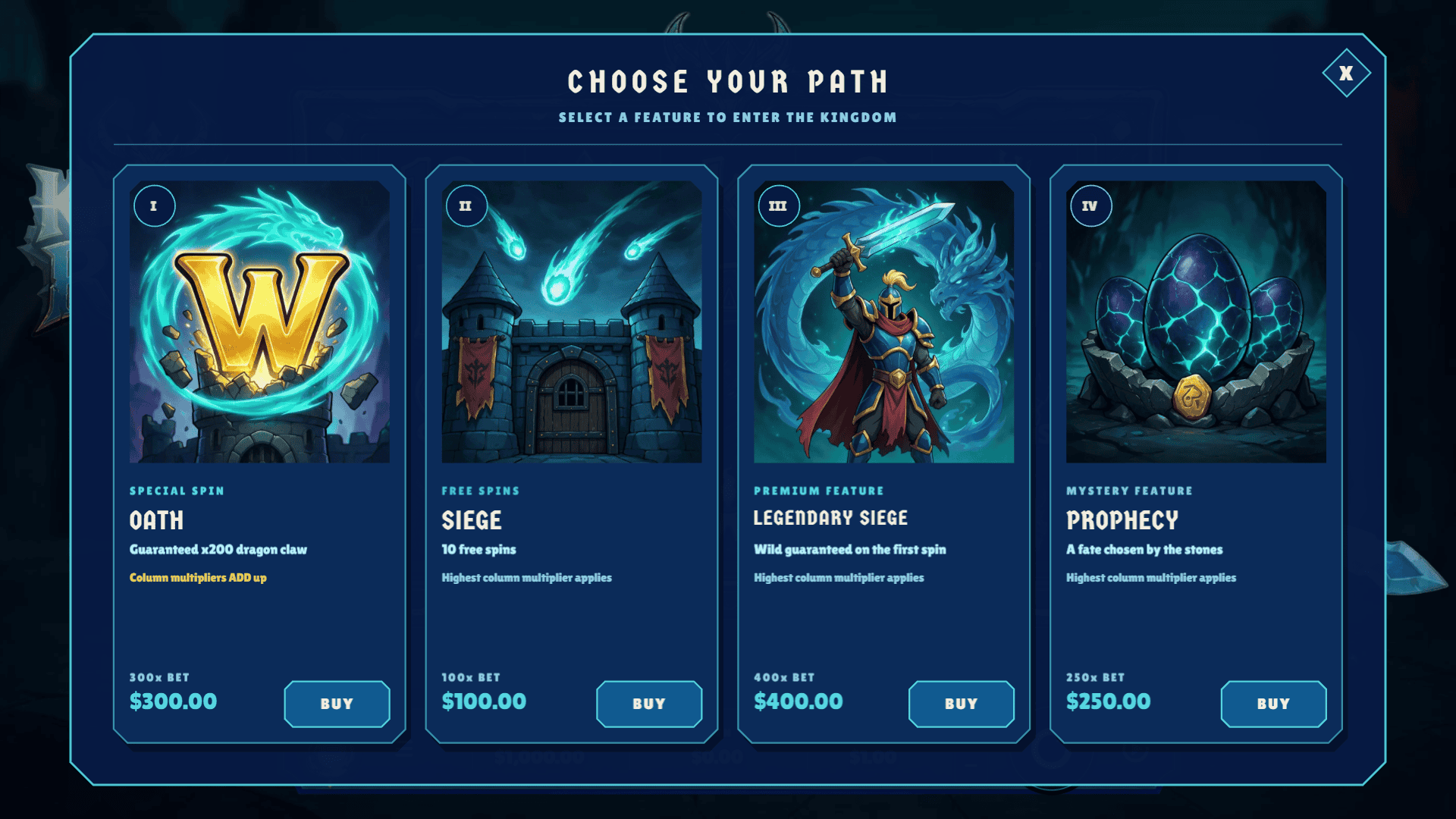 Kingdom of Ruin bonus buy menu