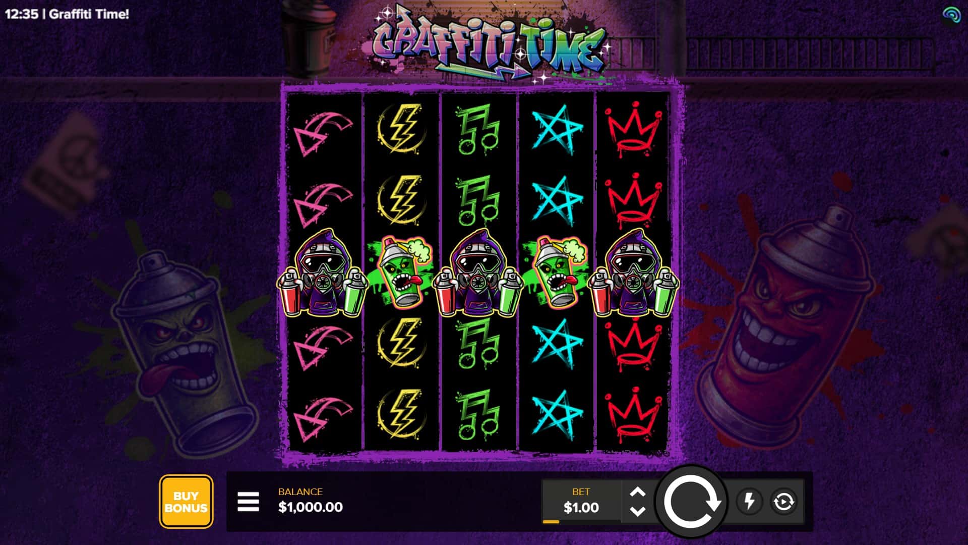 Graffiti Time slot gameplay reels