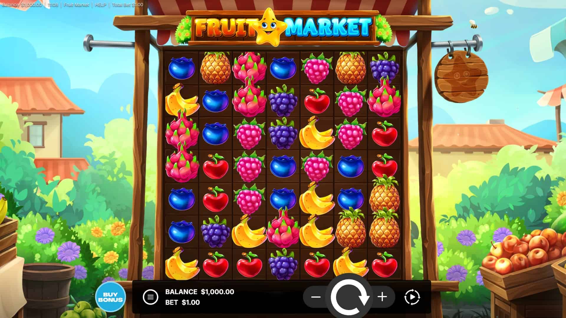 Fruit Market slot gameplay reels