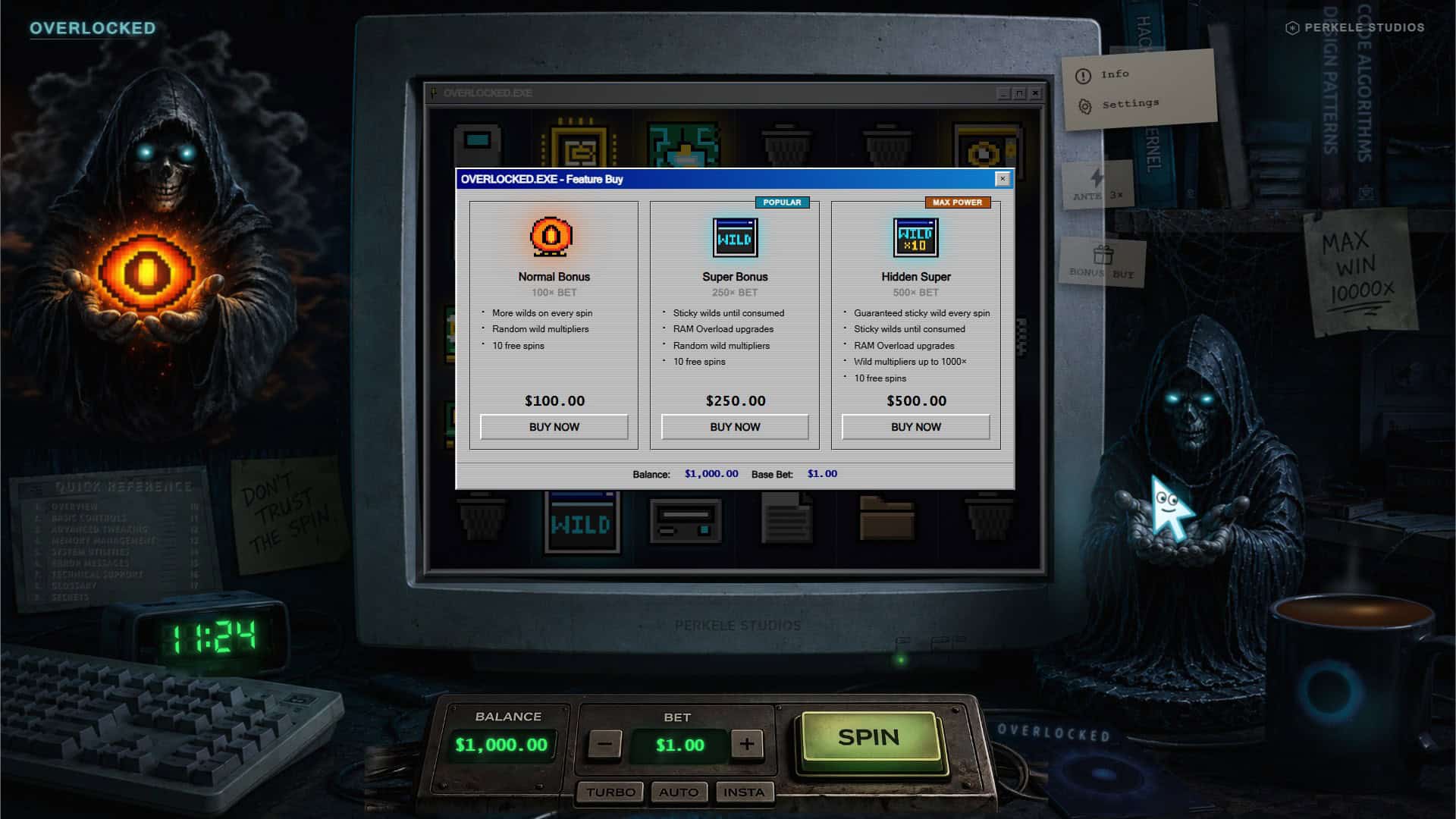Overlocked bonus buy menu