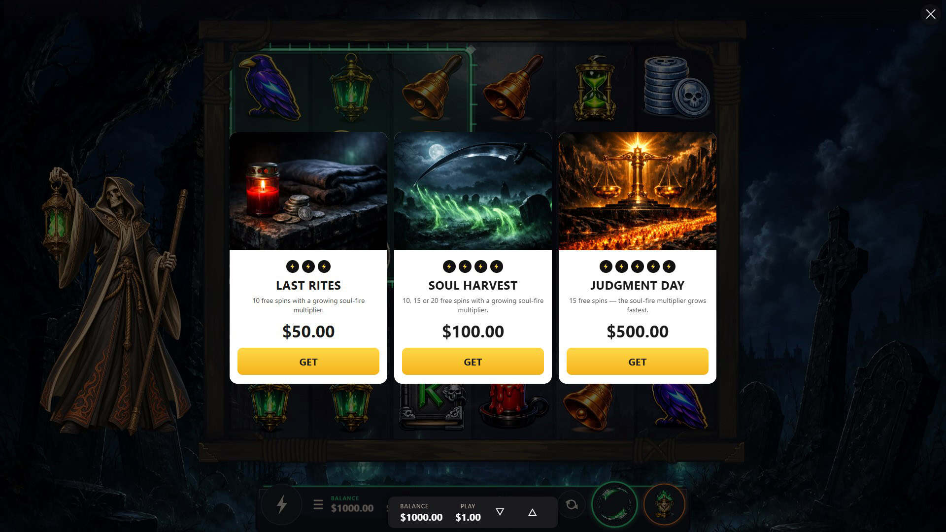 Reapers Toll bonus buy menu