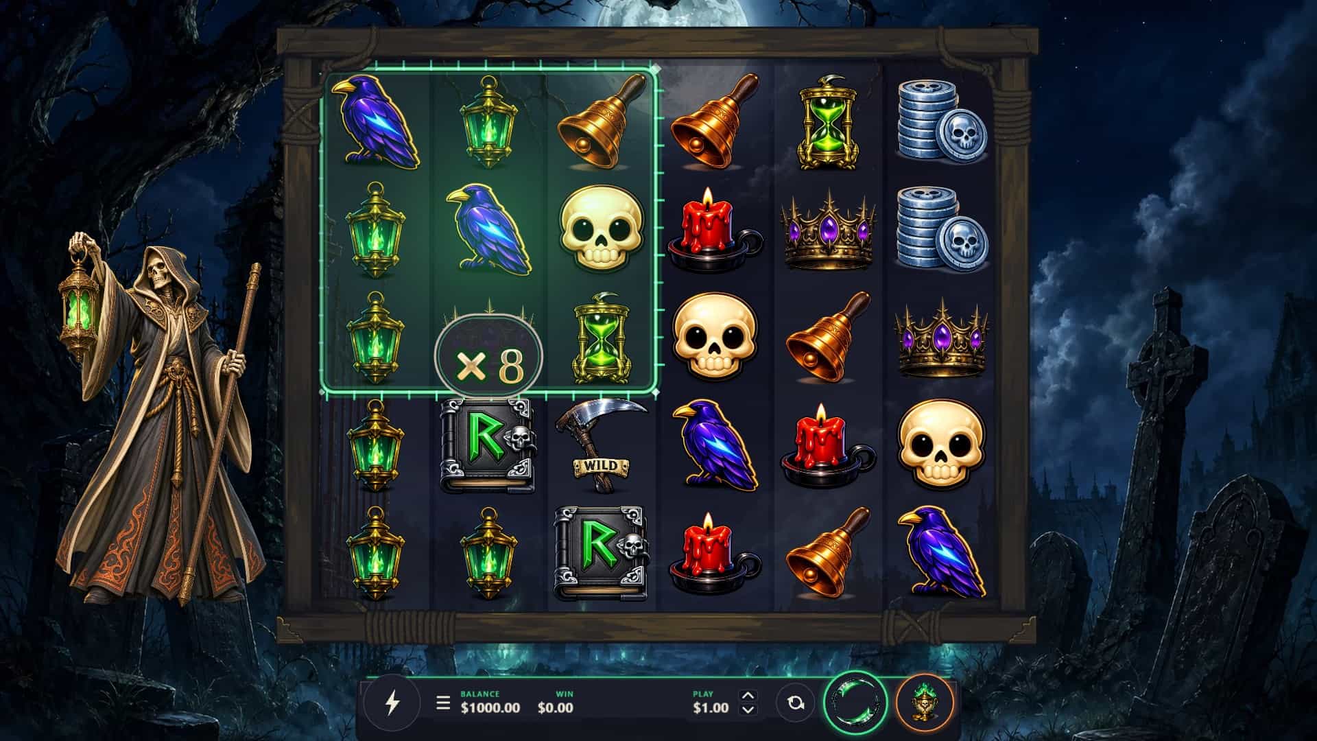 Reapers Toll slot gameplay reels