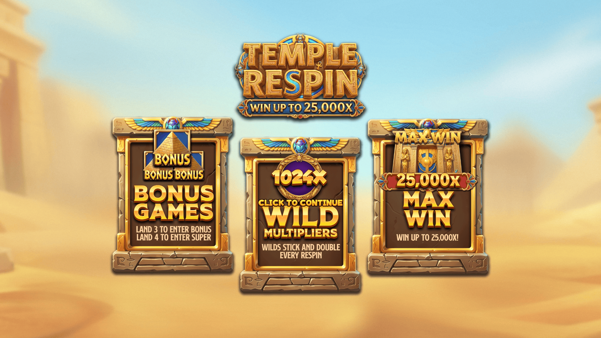 Temple Respin slot intro screen