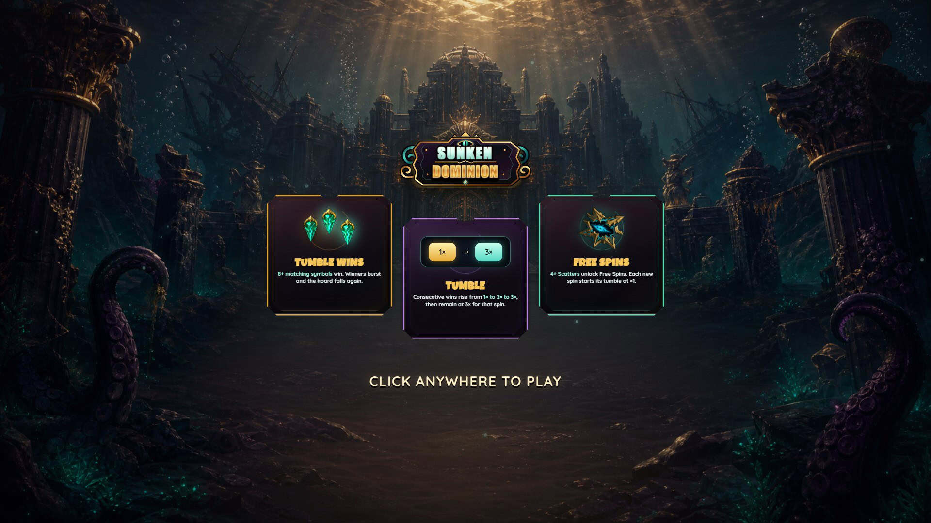 Sunken Dominion slot intro screen