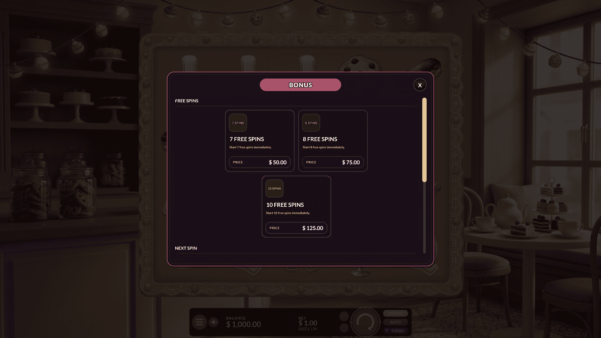 La Pâtisserie bonus buy menu