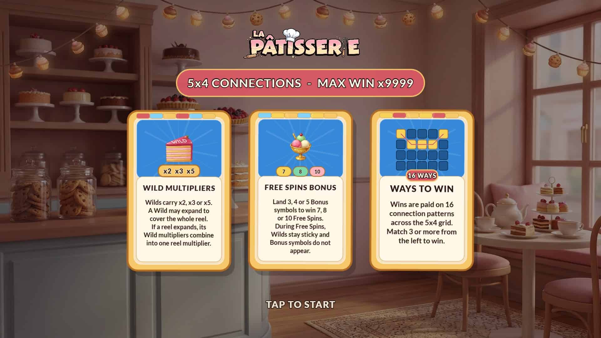 La Pâtisserie slot intro screen