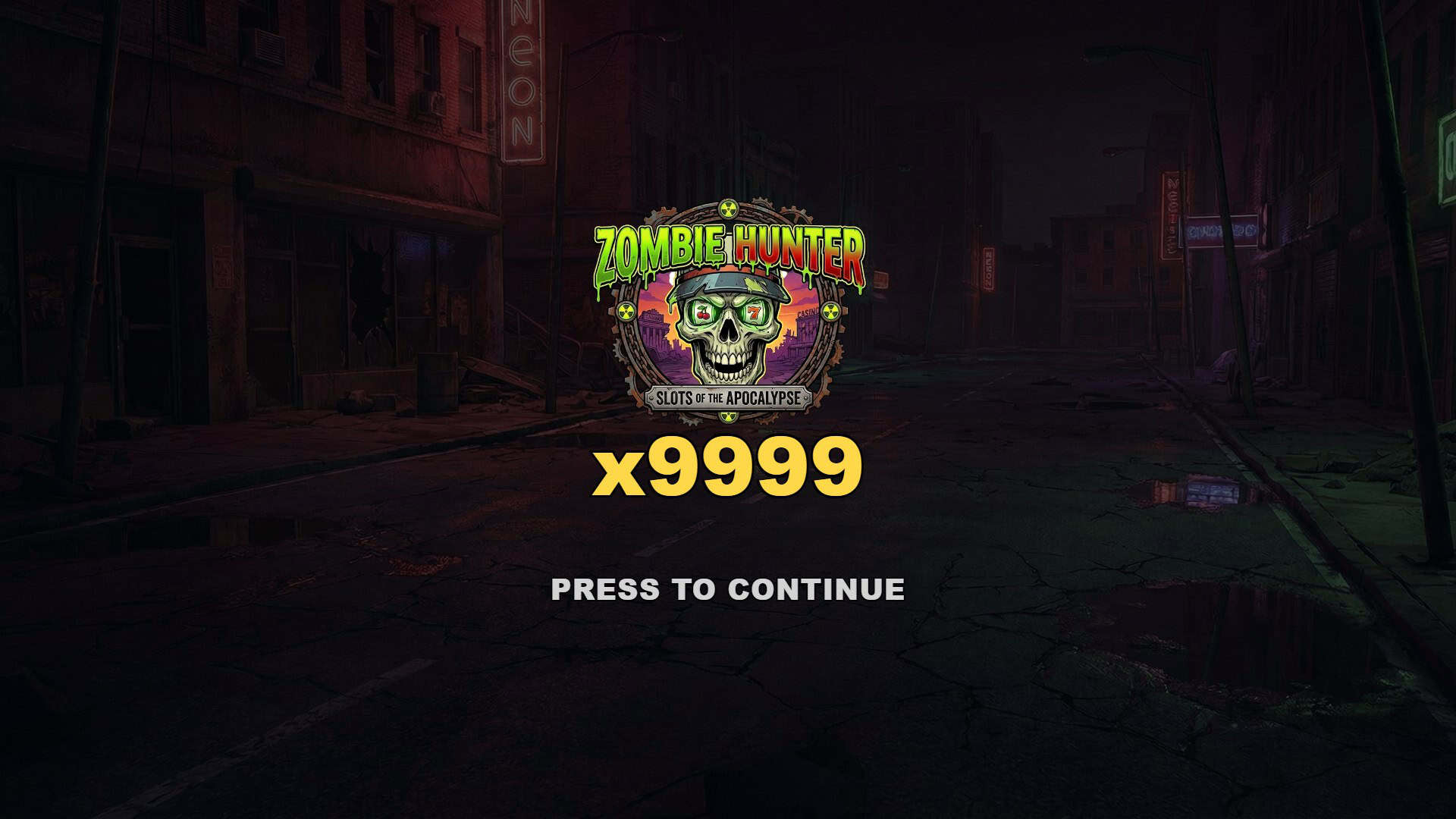 Zombie Hunter slot intro screen