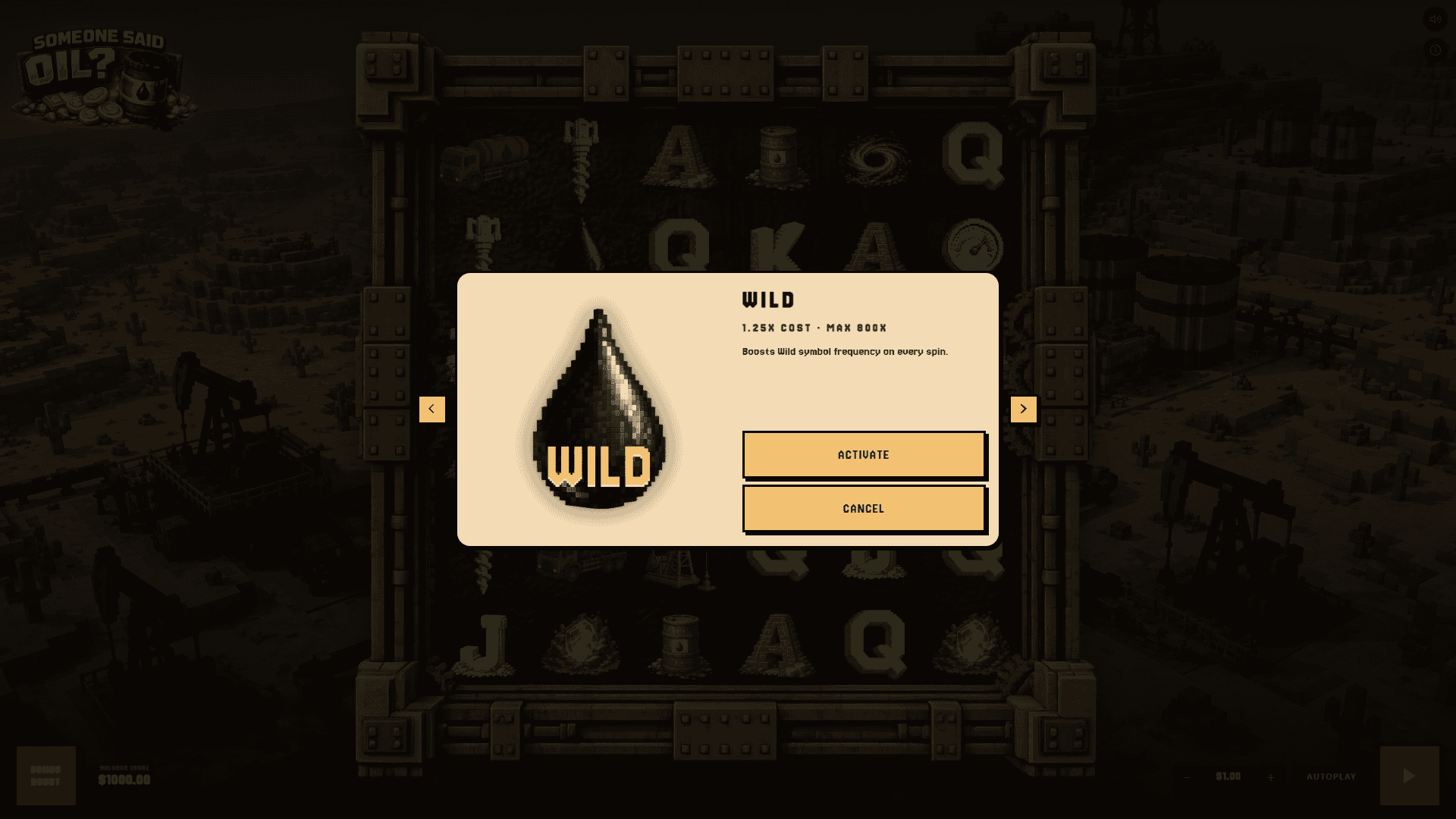 Someone said oil? bonus buy menu