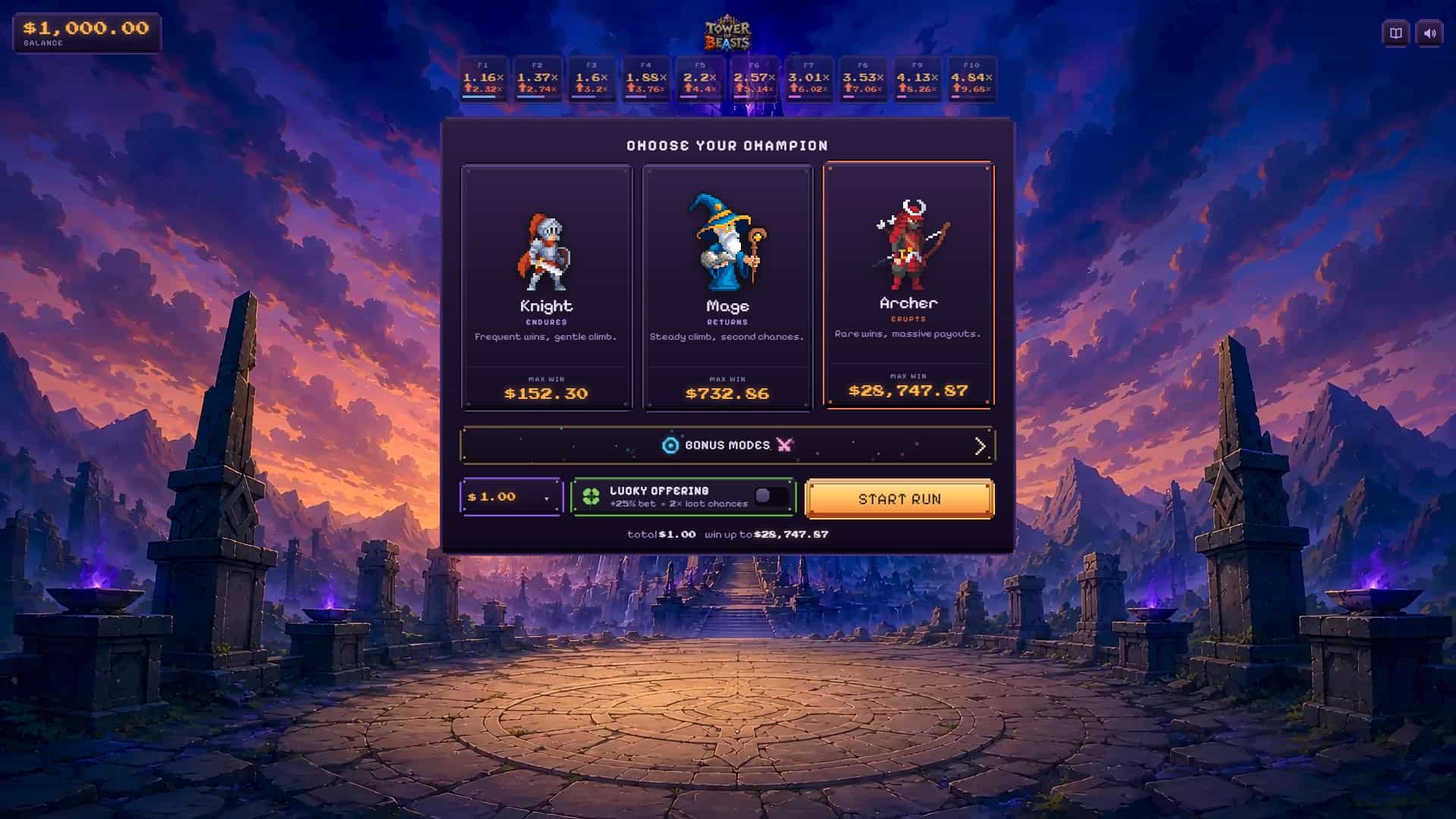 Tower Of Beasts slot gameplay reels