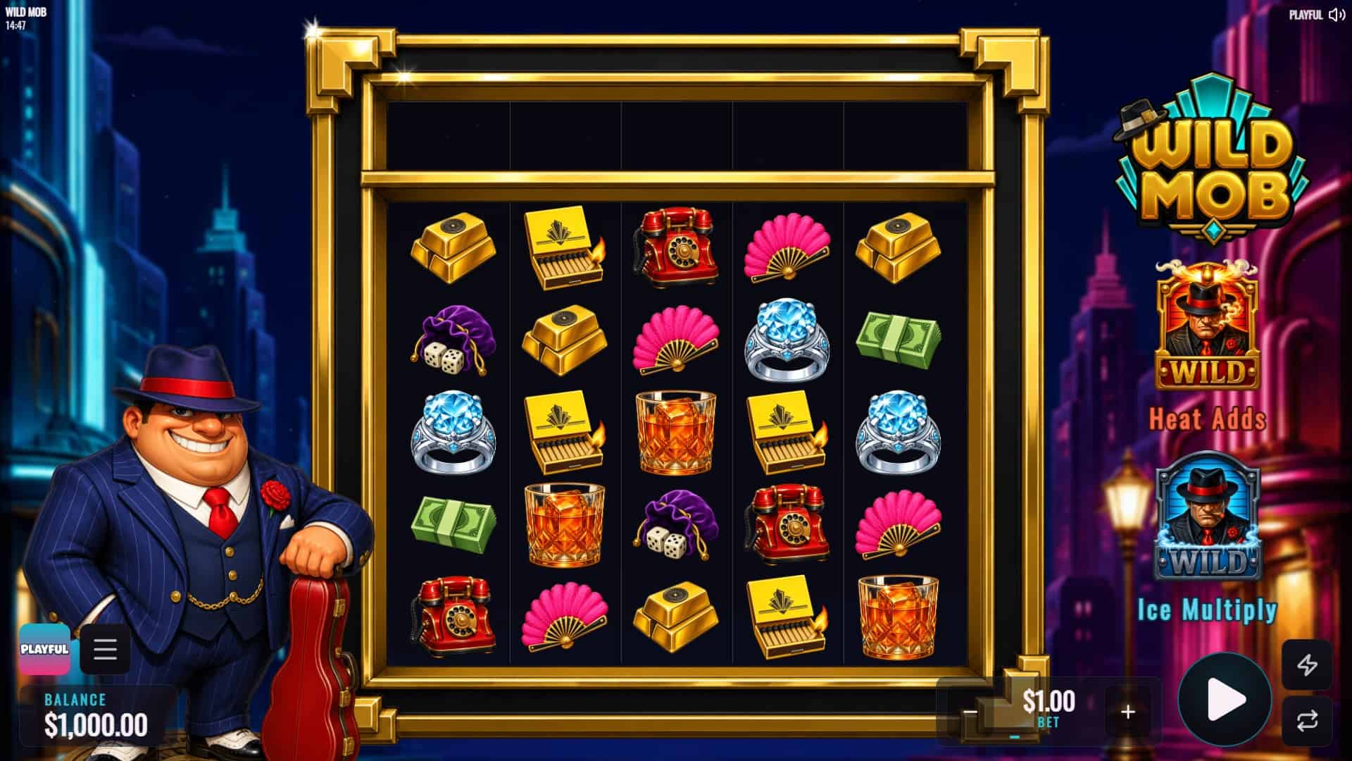 Wild Mob slot gameplay reels
