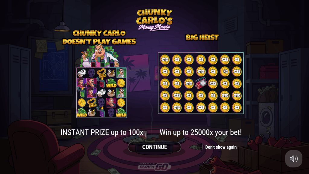 Playn go chunky carlos money mania intro screen