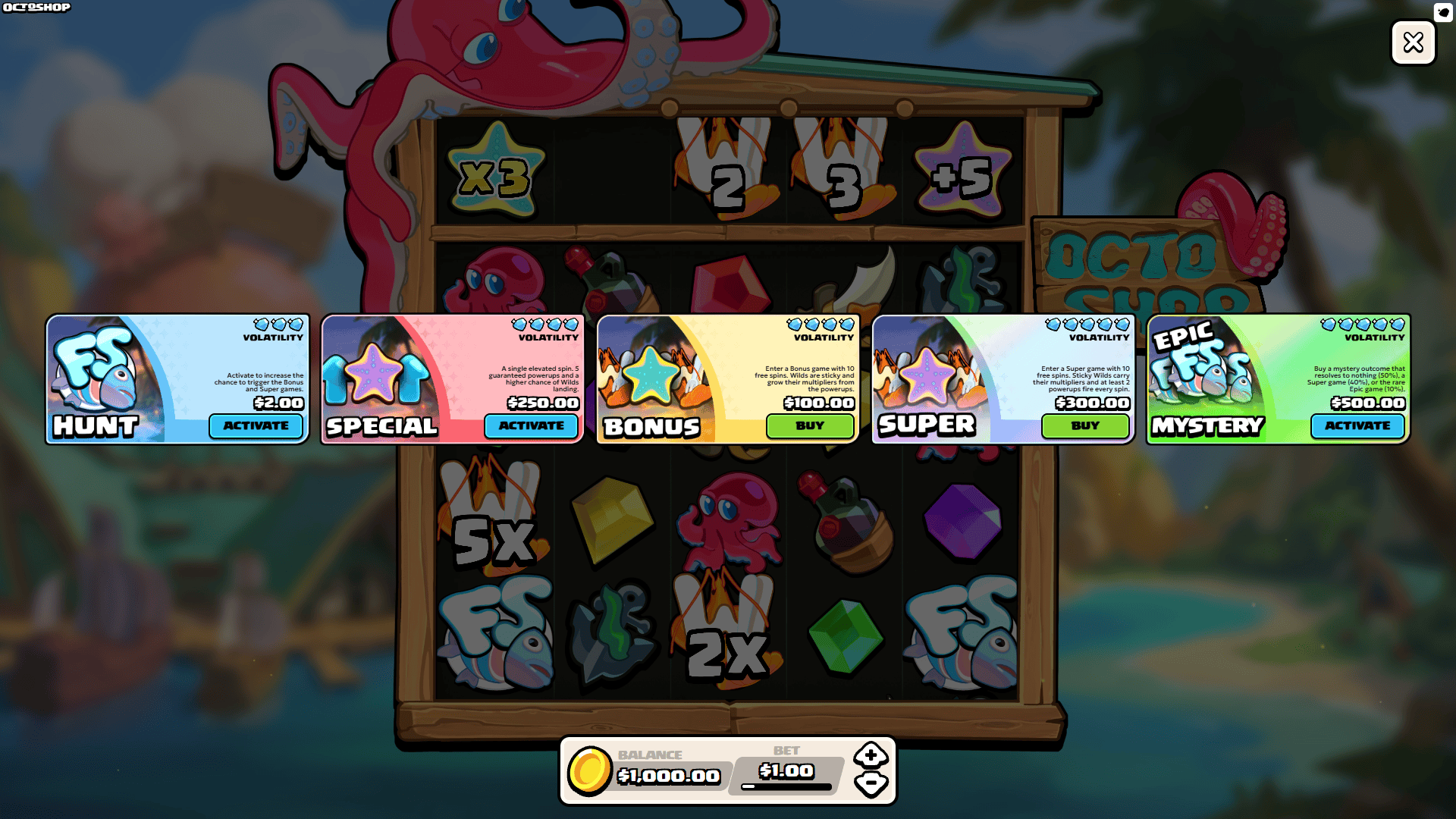 Octo Shop bonus buy menu