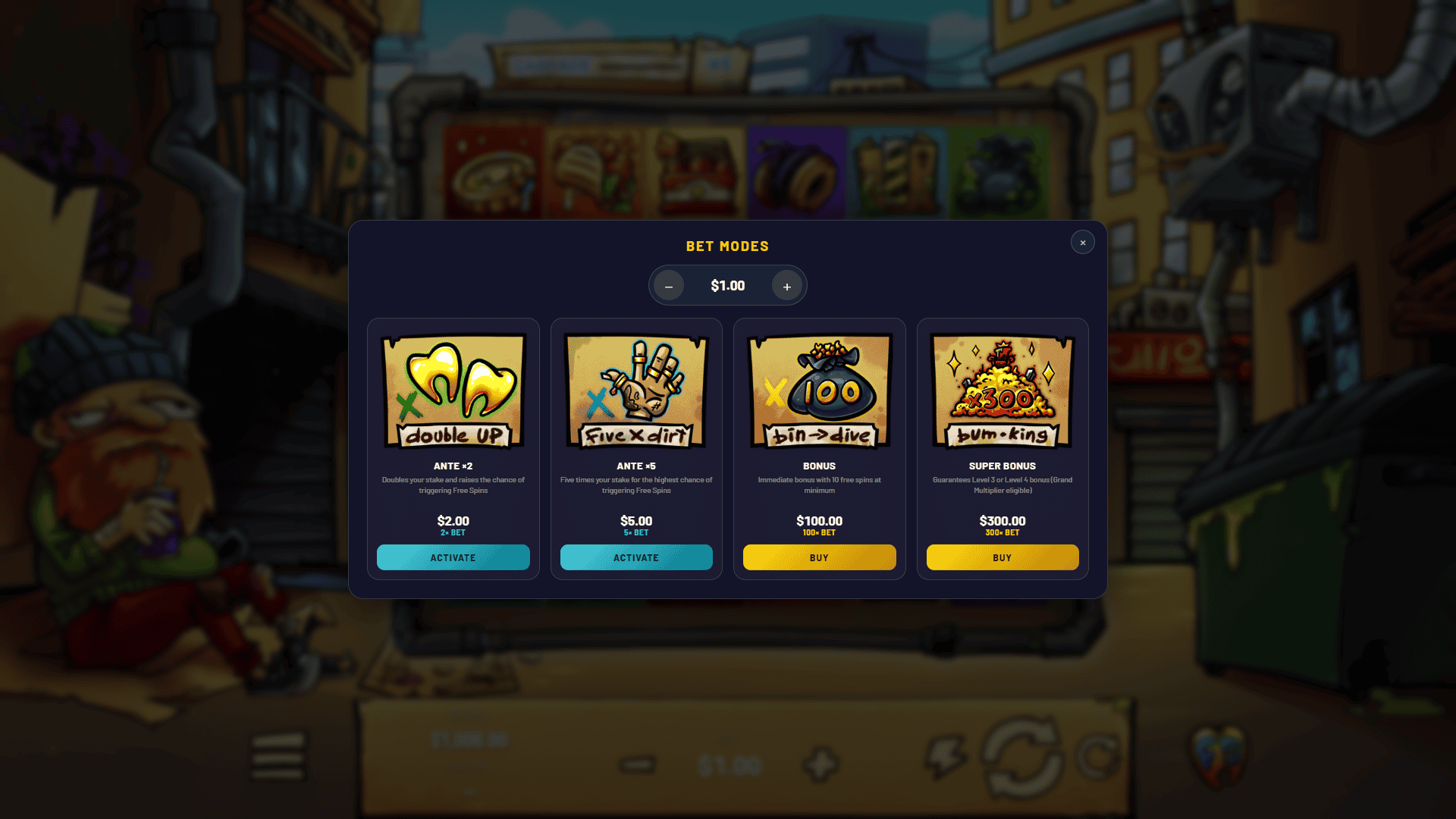 Grand Barmud bonus buy menu