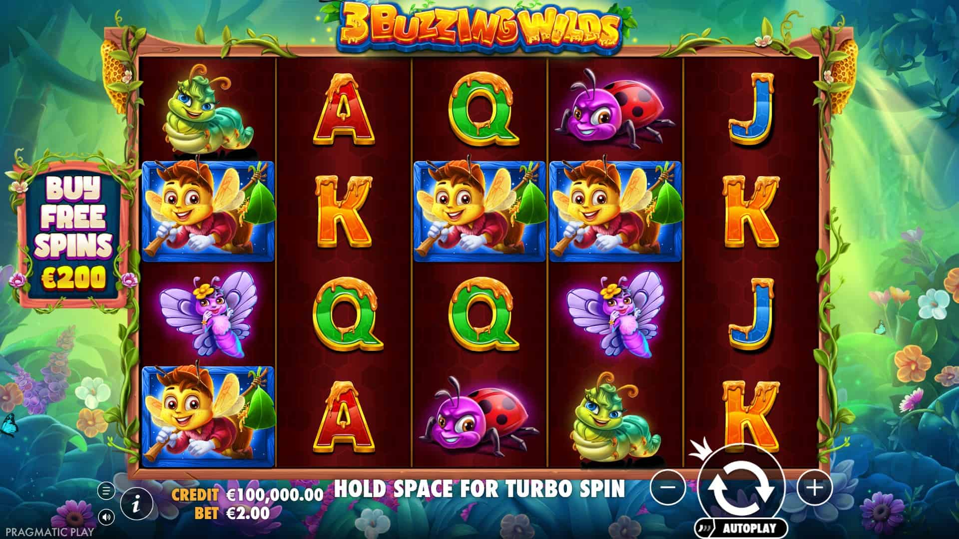 3 Buzzing Wilds slot gameplay reels