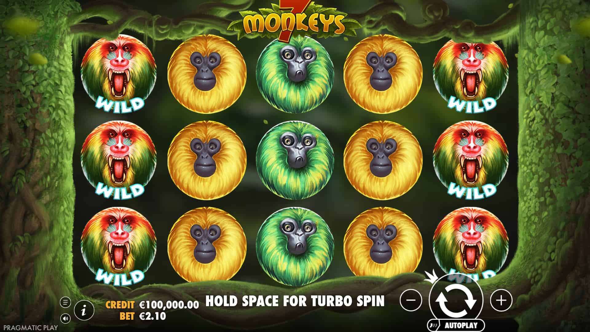 7 Monkeys slot gameplay reels
