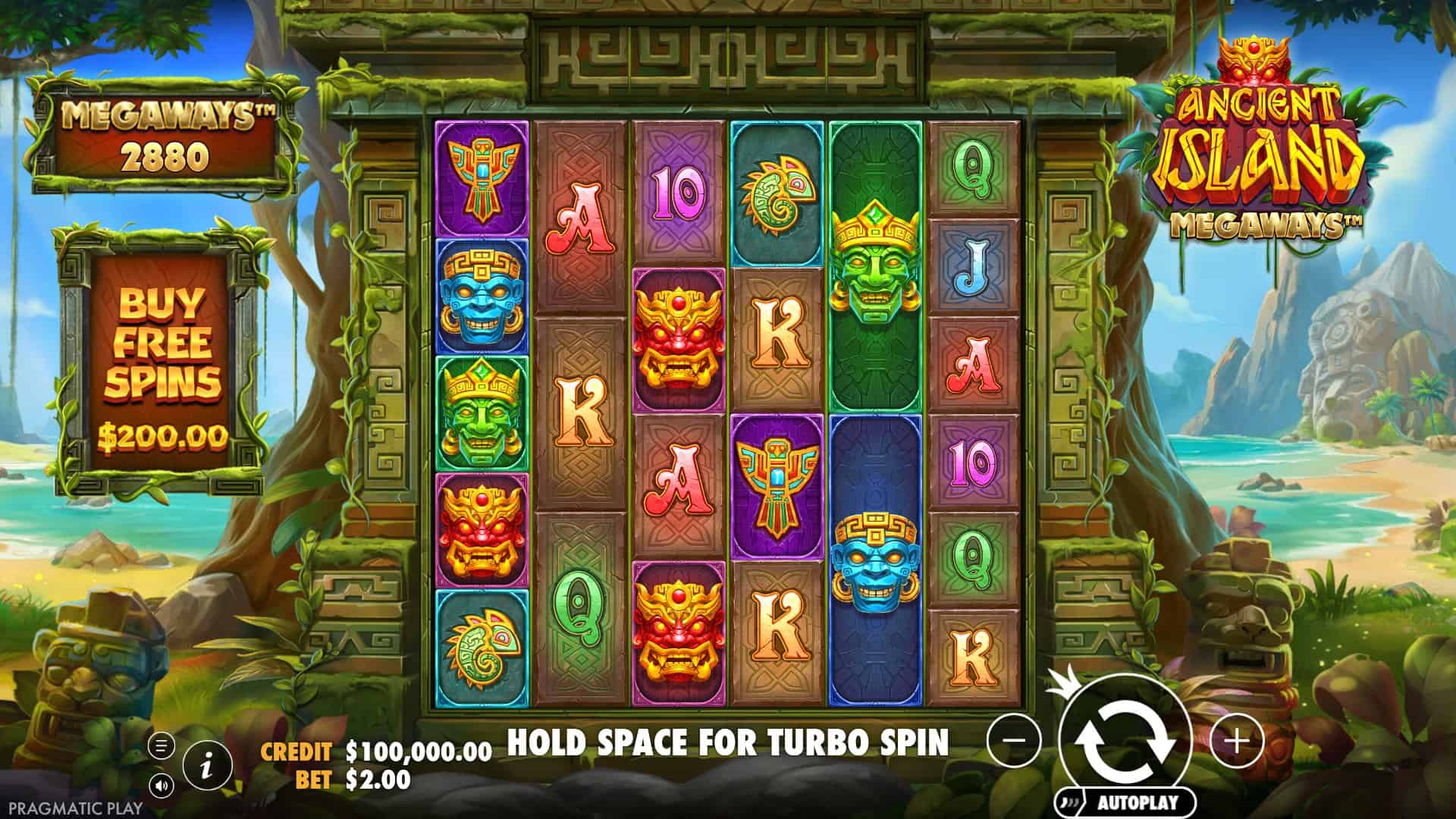 Ancient Island Megaways slot gameplay reels