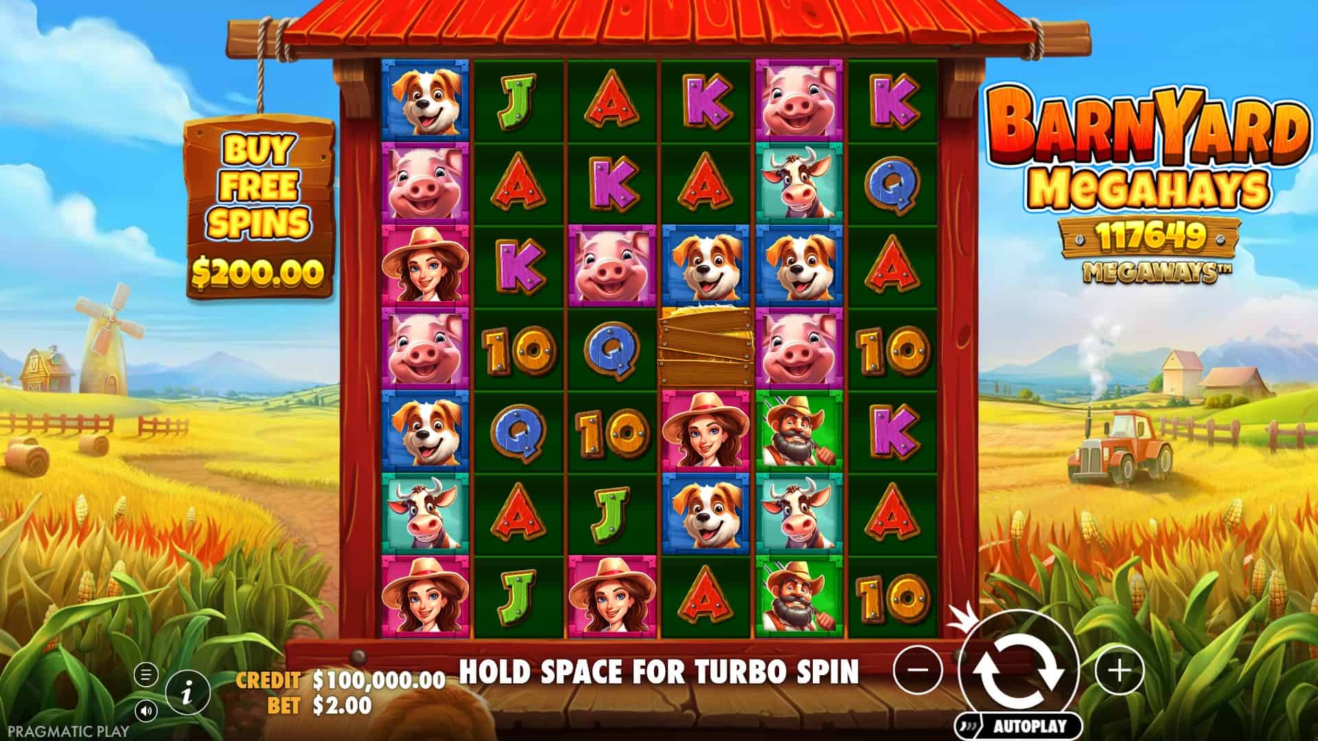 Barnyard Megahays Megaways slot gameplay reels