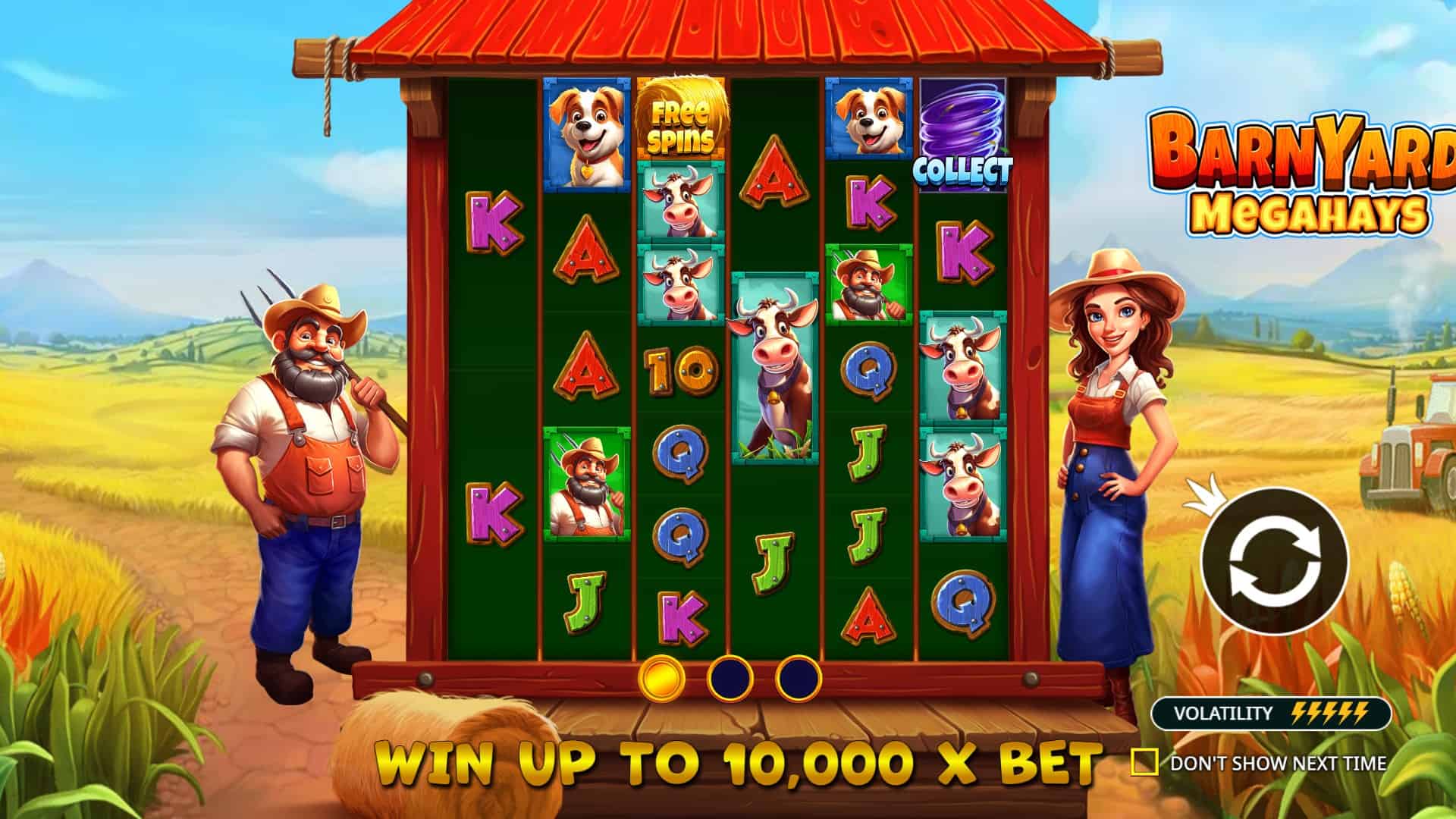 Barnyard Megahays Megaways slot intro screen