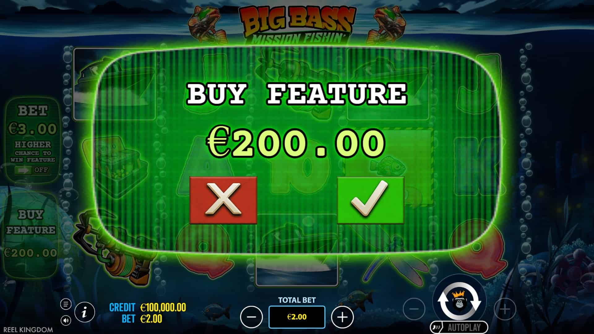 Big Bass Mission Fishin’ bonus buy menu