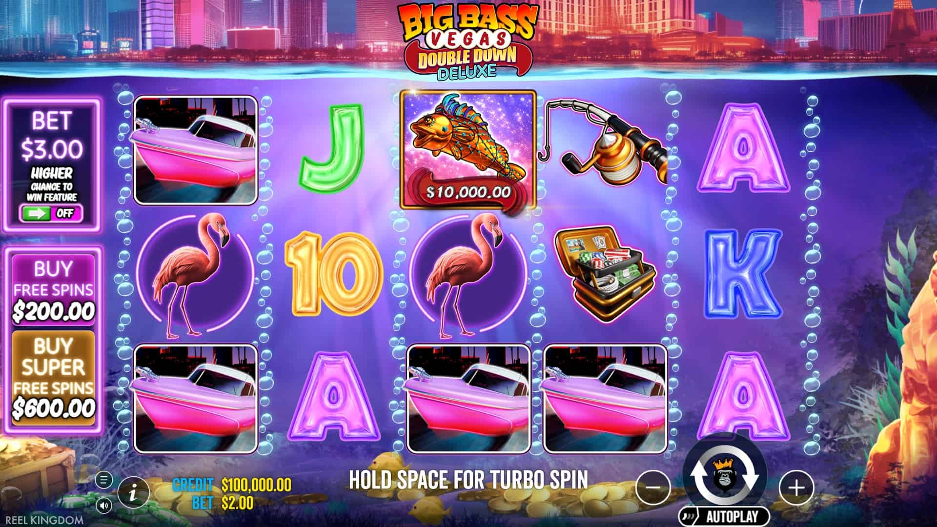 Big Bass Vegas Double Down Deluxe slot gameplay reels