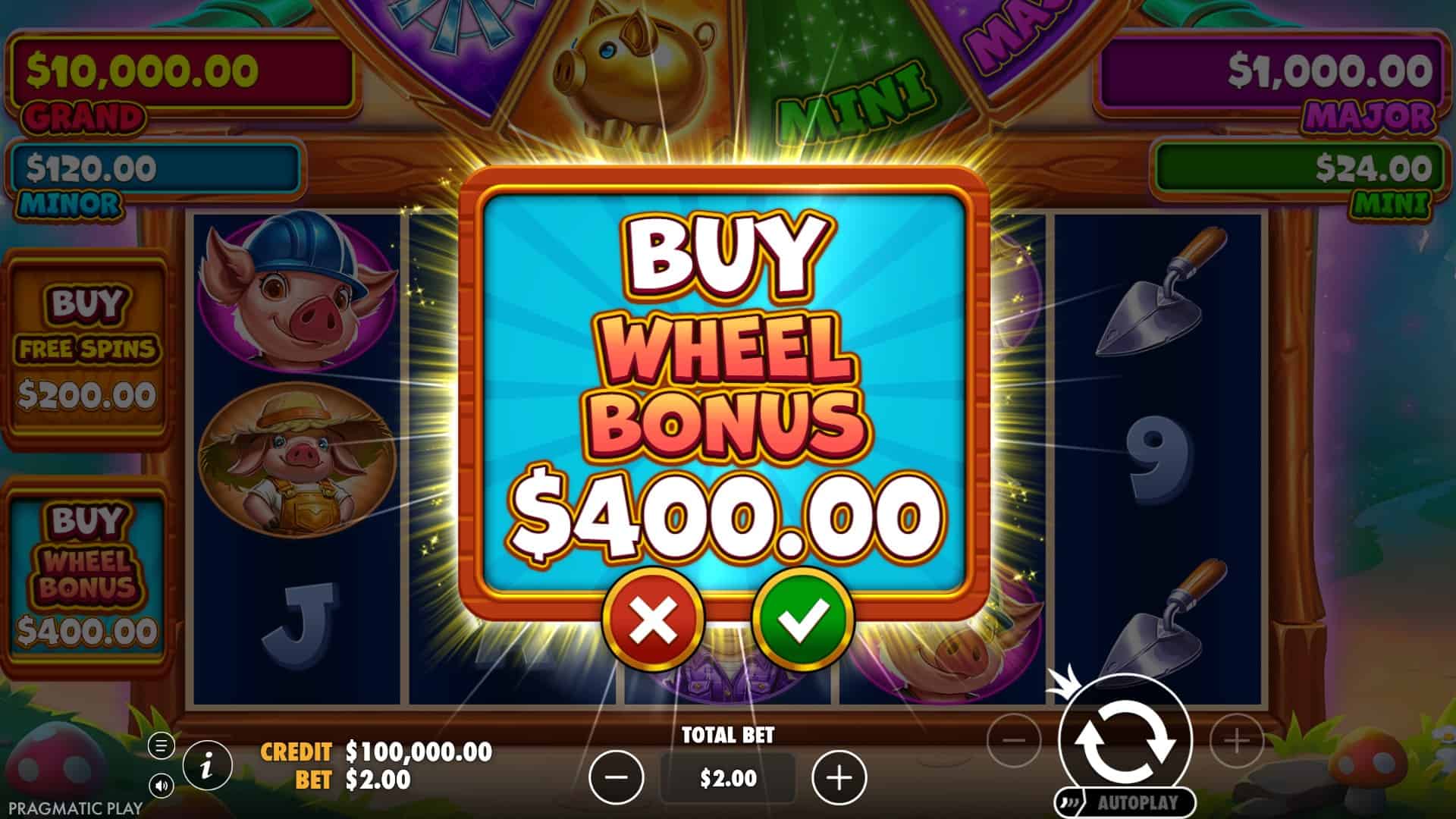 Brick House Bonanza bonus buy menu