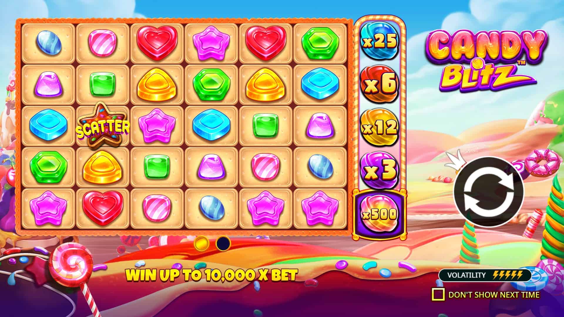 Candy Blitz slot intro screen