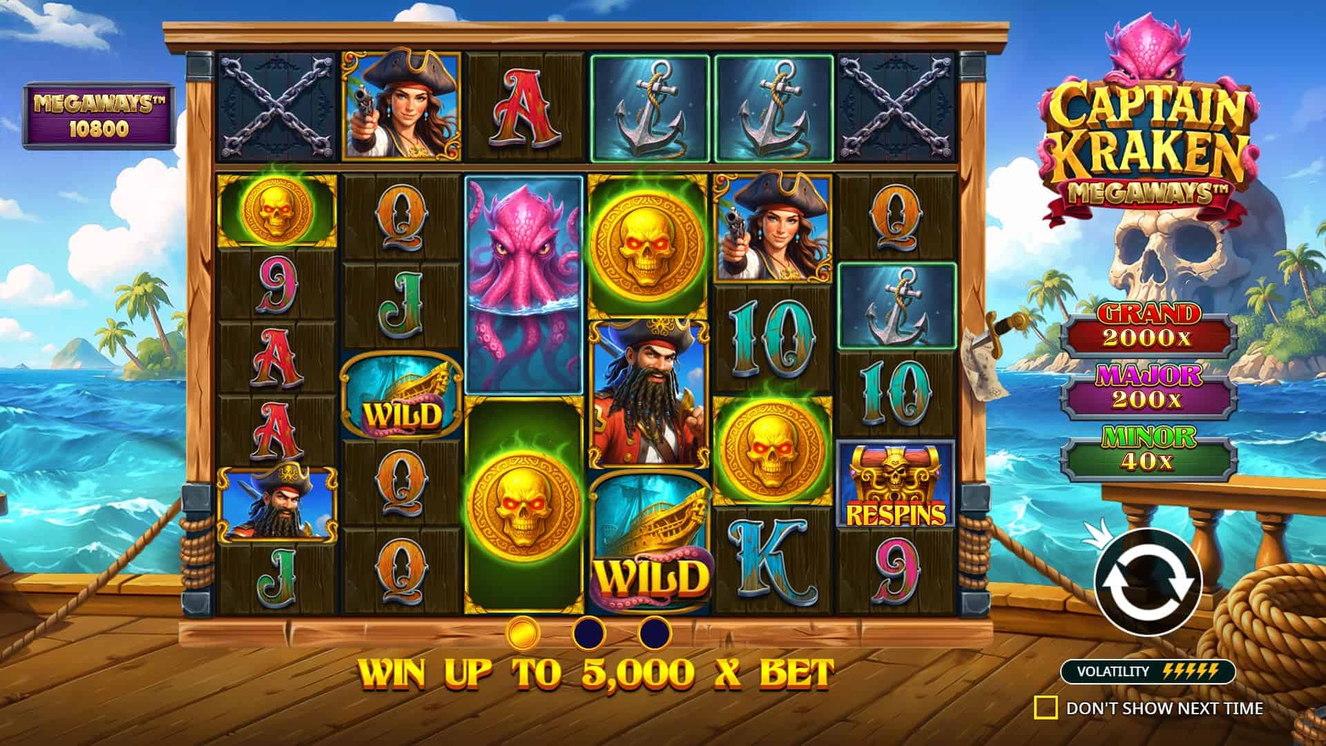 Captain Kraken Megaways slot intro screen